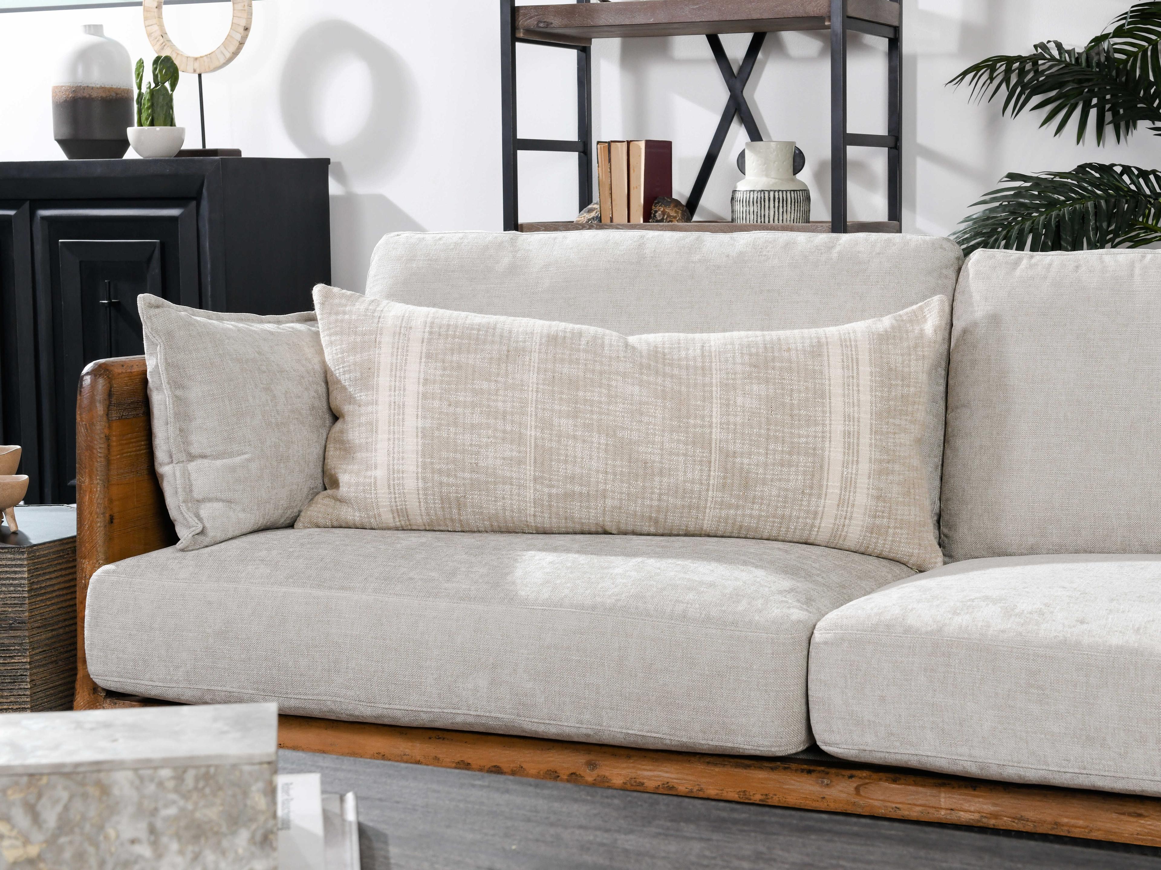 Villa by Classic Home Ria Natural Ivory Throw Pillow