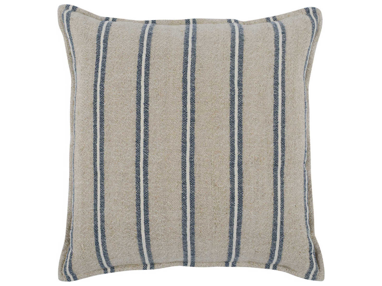 Villa by Classic Home Demi Natural Blue Throw Pillow
