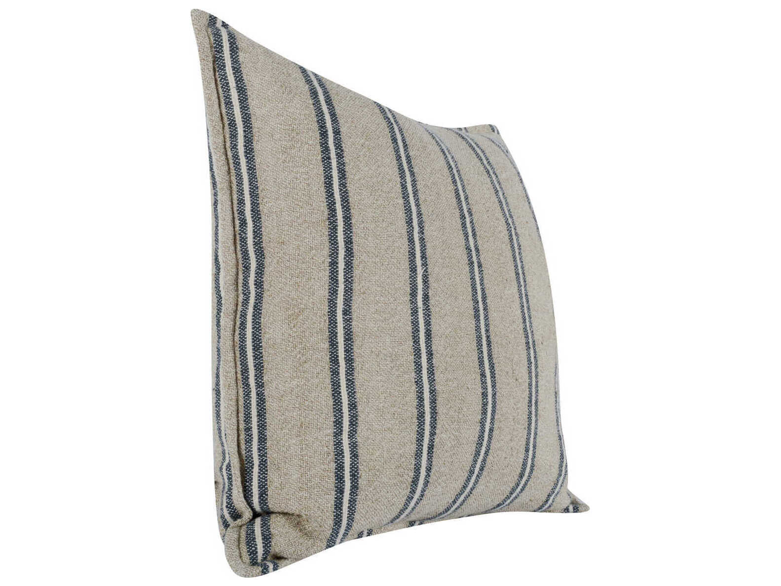 Villa by Classic Home Demi Natural Blue Throw Pillow
