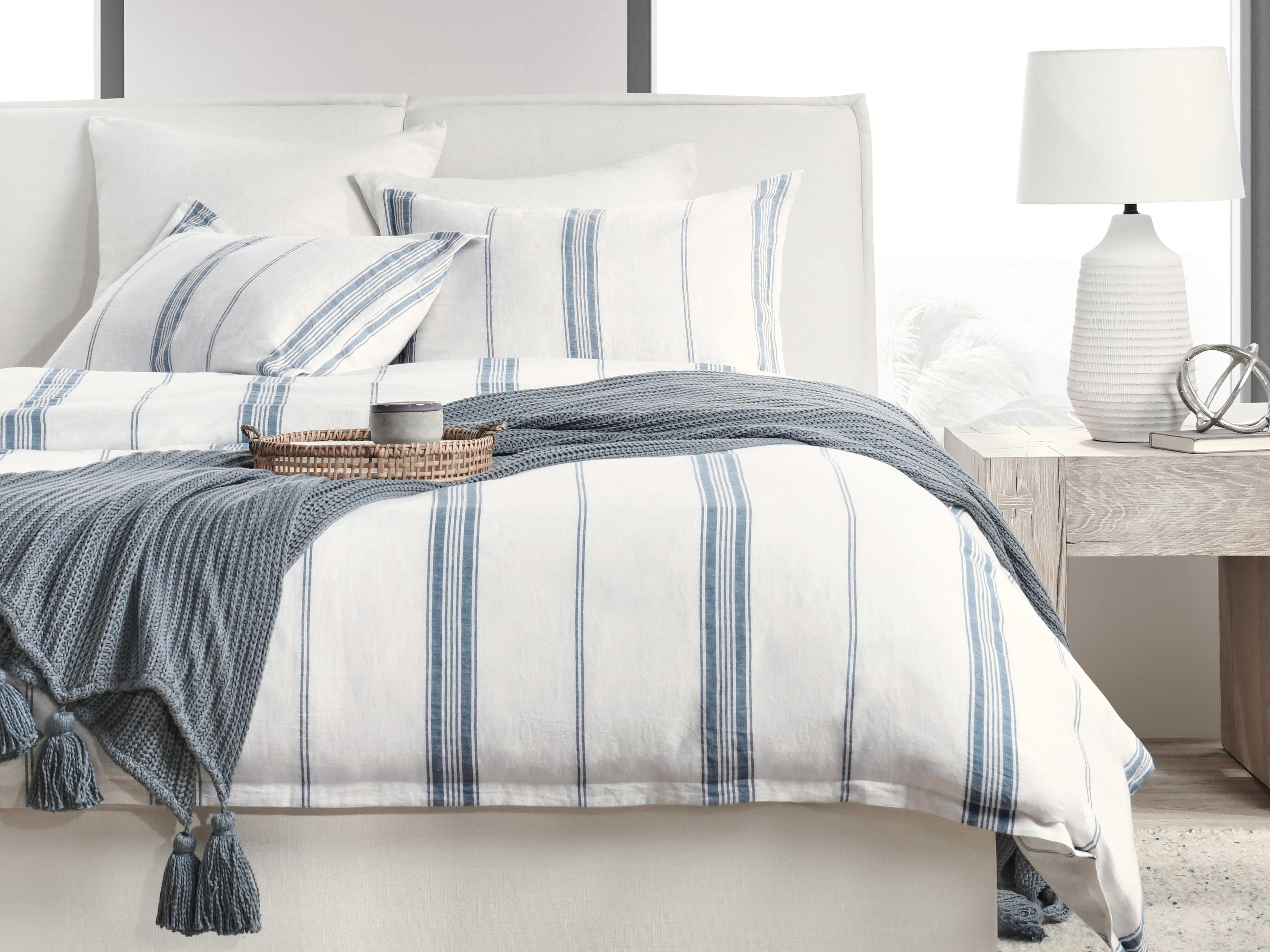 Villa by Classic Home Jayson Blue Stripe King Sham