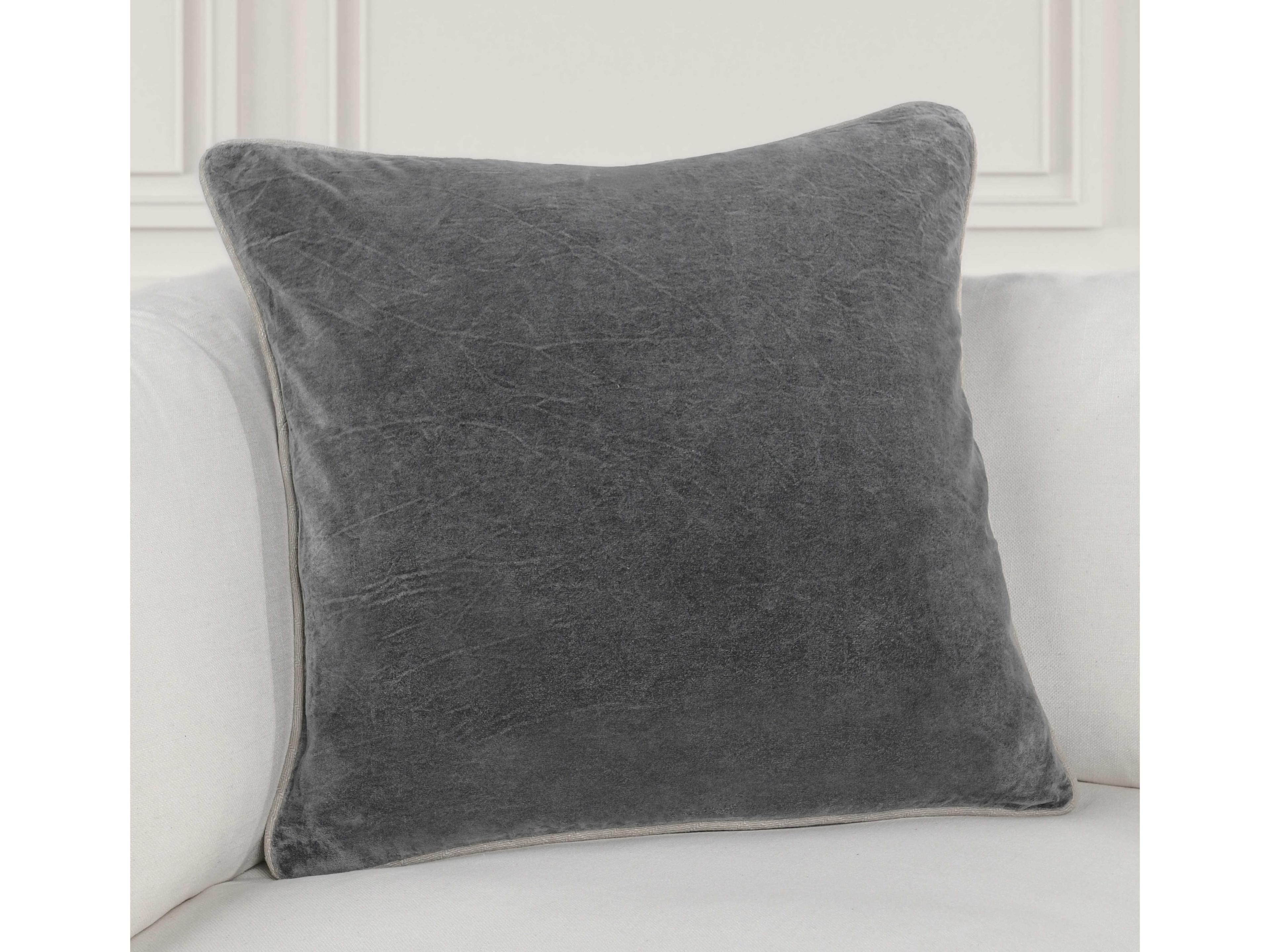 Villa by Classic Home Heirloom Dark Grey Throw Pillow