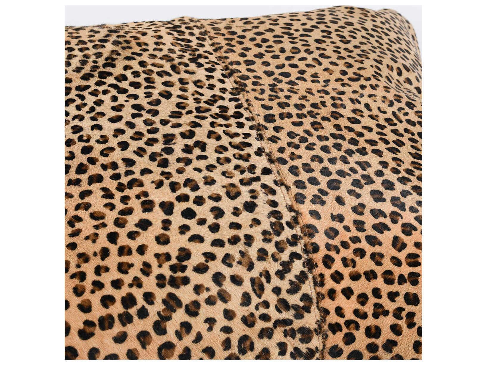 Villa by Classic Home Leopard Camel Black Throw Pillow
