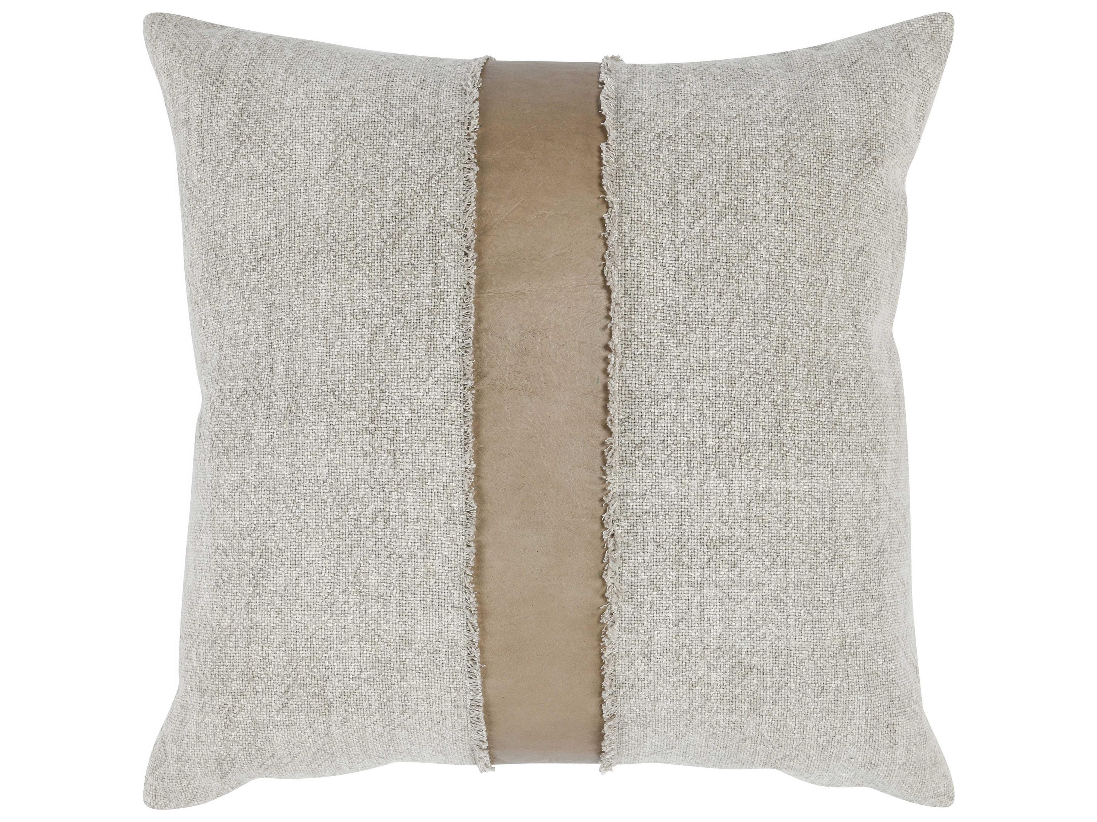 Villa by Classic Home Steam Taupe Natural Throw Pillow
