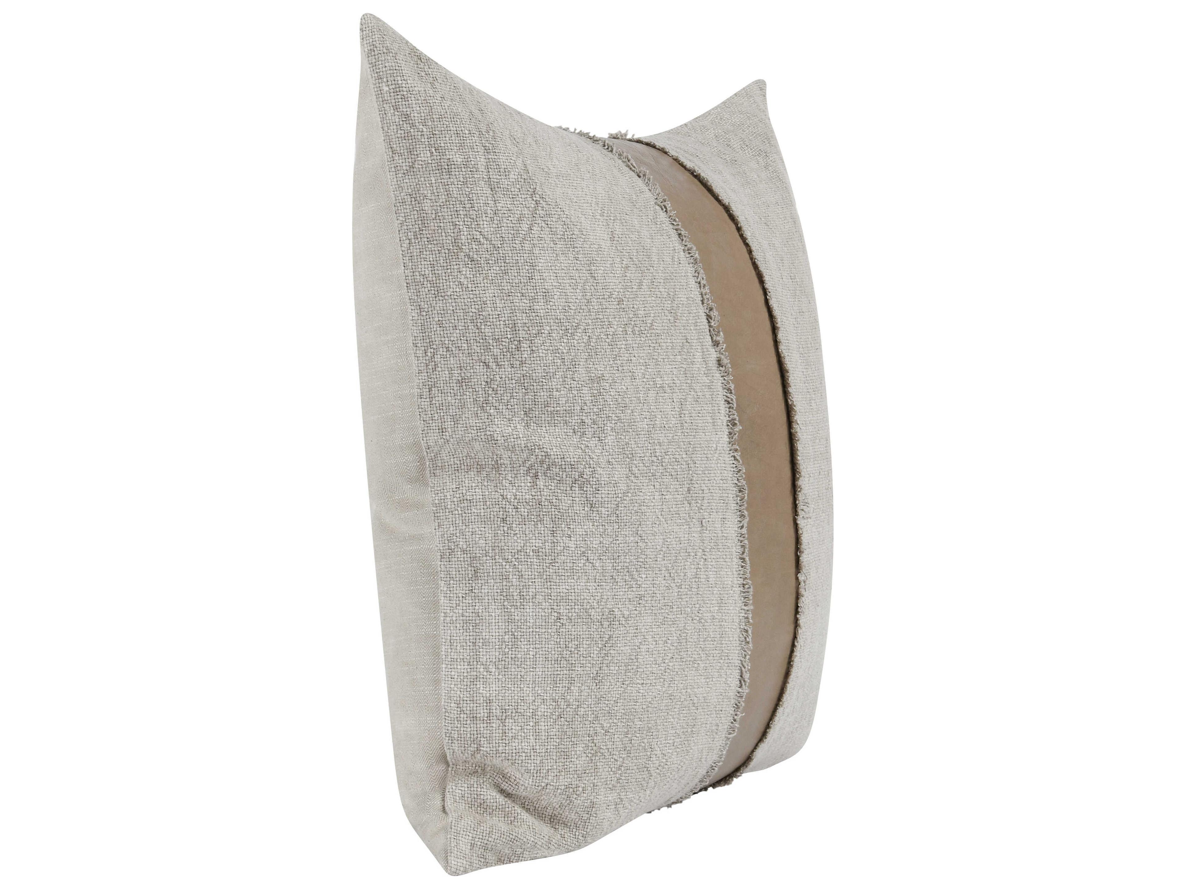 Villa by Classic Home Steam Taupe Natural Throw Pillow