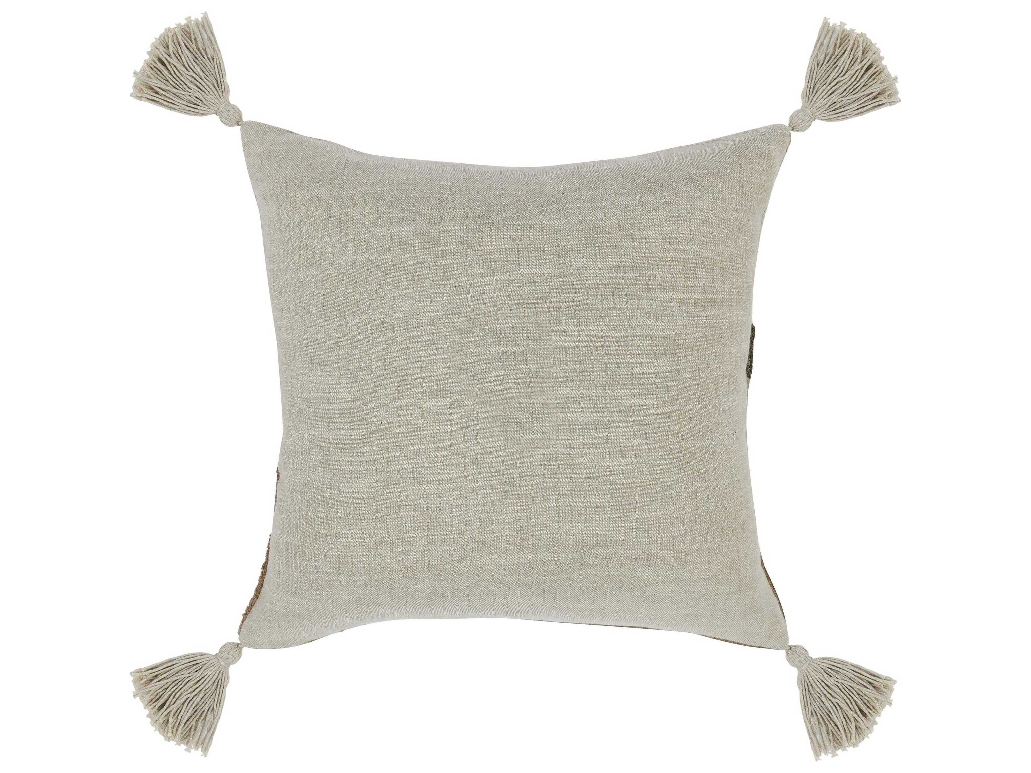 Villa by Classic Home Carve Brown Throw Pillow