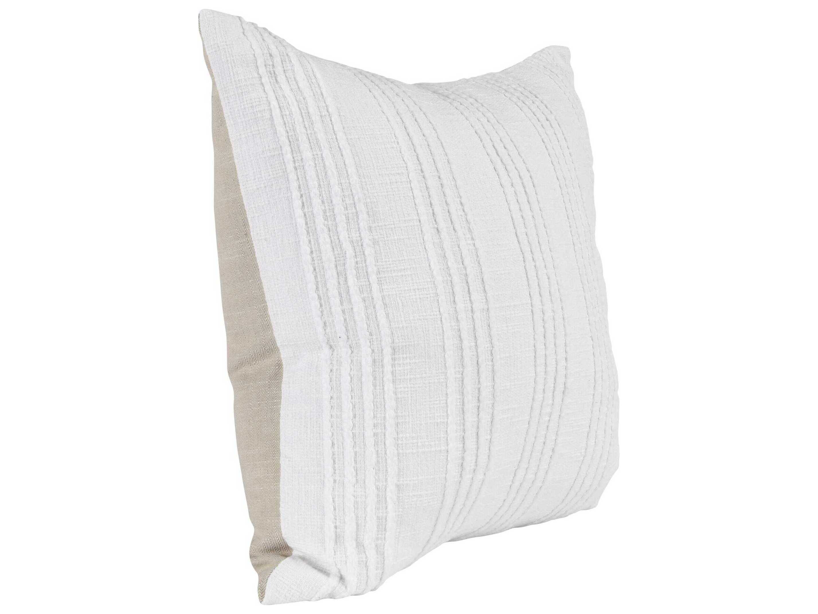Villa by Classic Home Hannah Ivory Throw Pillow