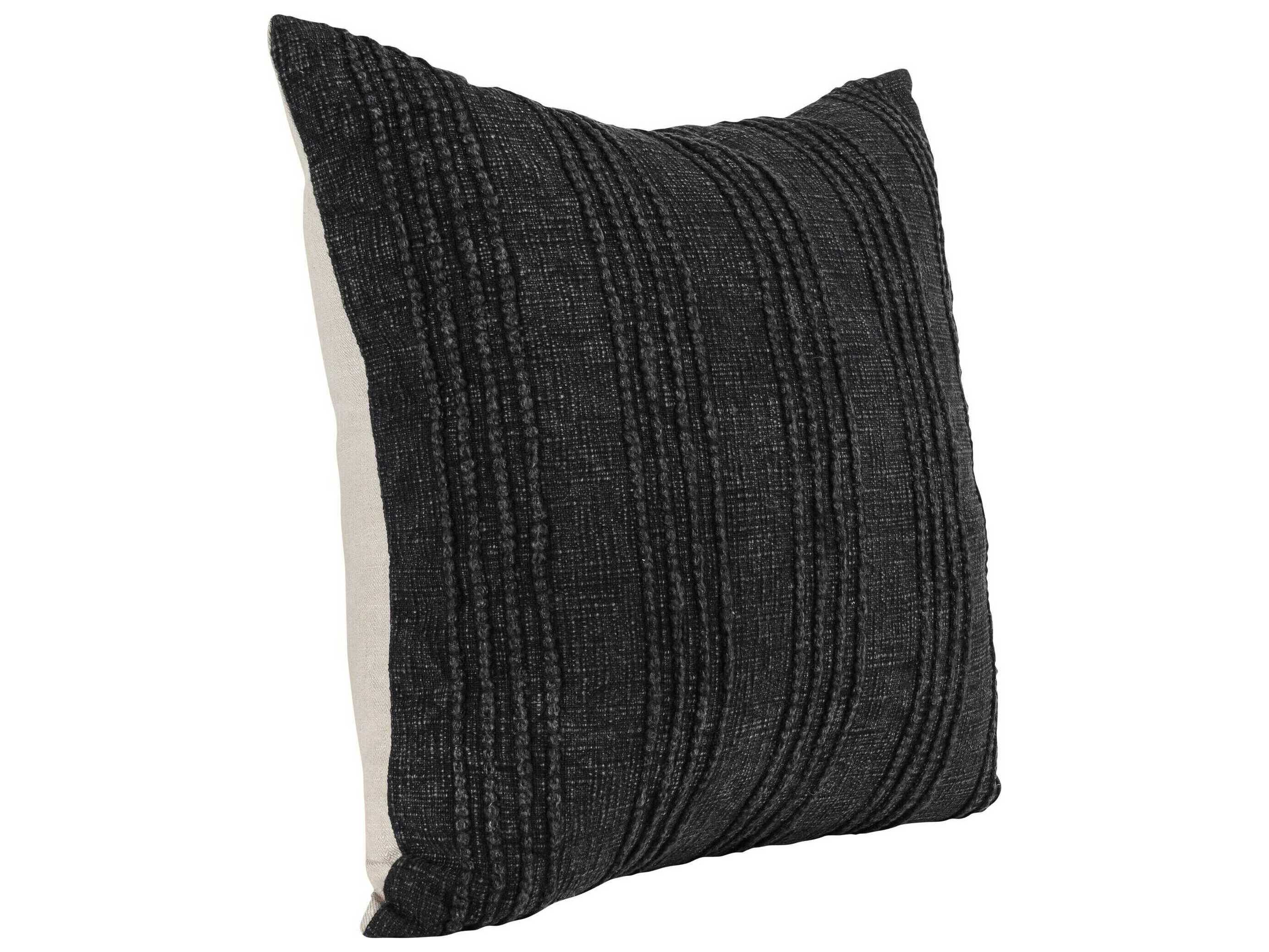 Villa by Classic Home Hannah Black Throw Pillow