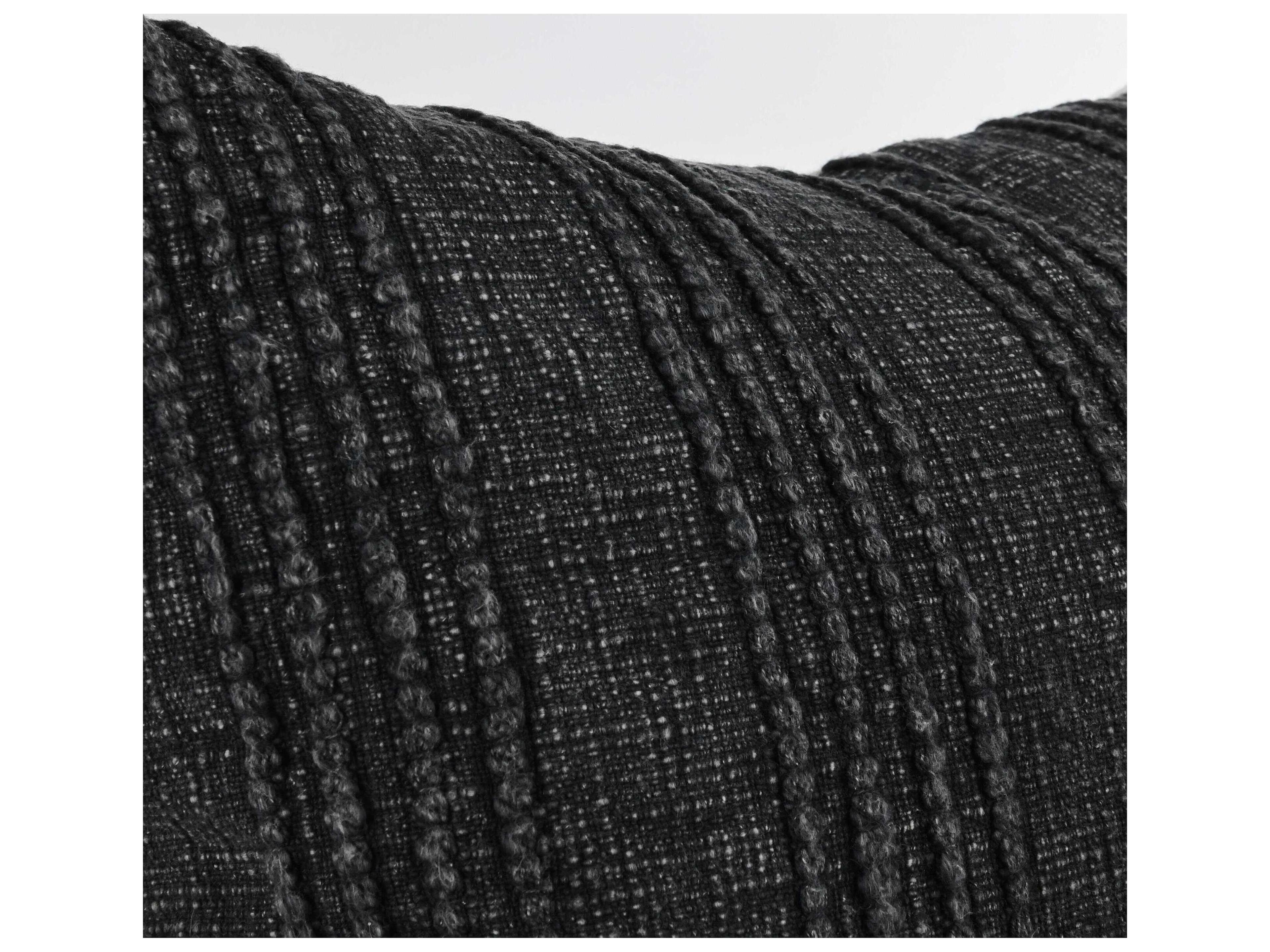 Villa by Classic Home Hannah Black Throw Pillow