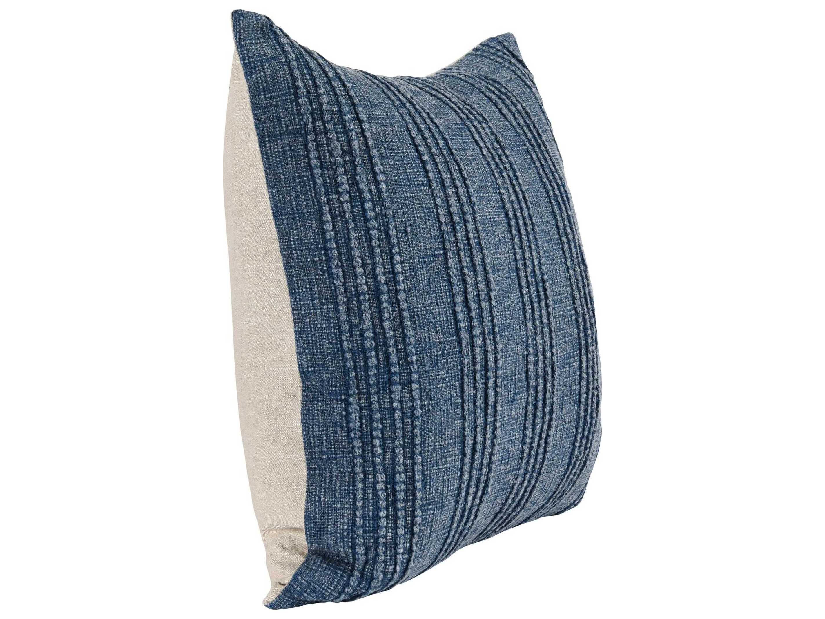 Villa by Classic Home Hannah Navy Blue Throw Pillow