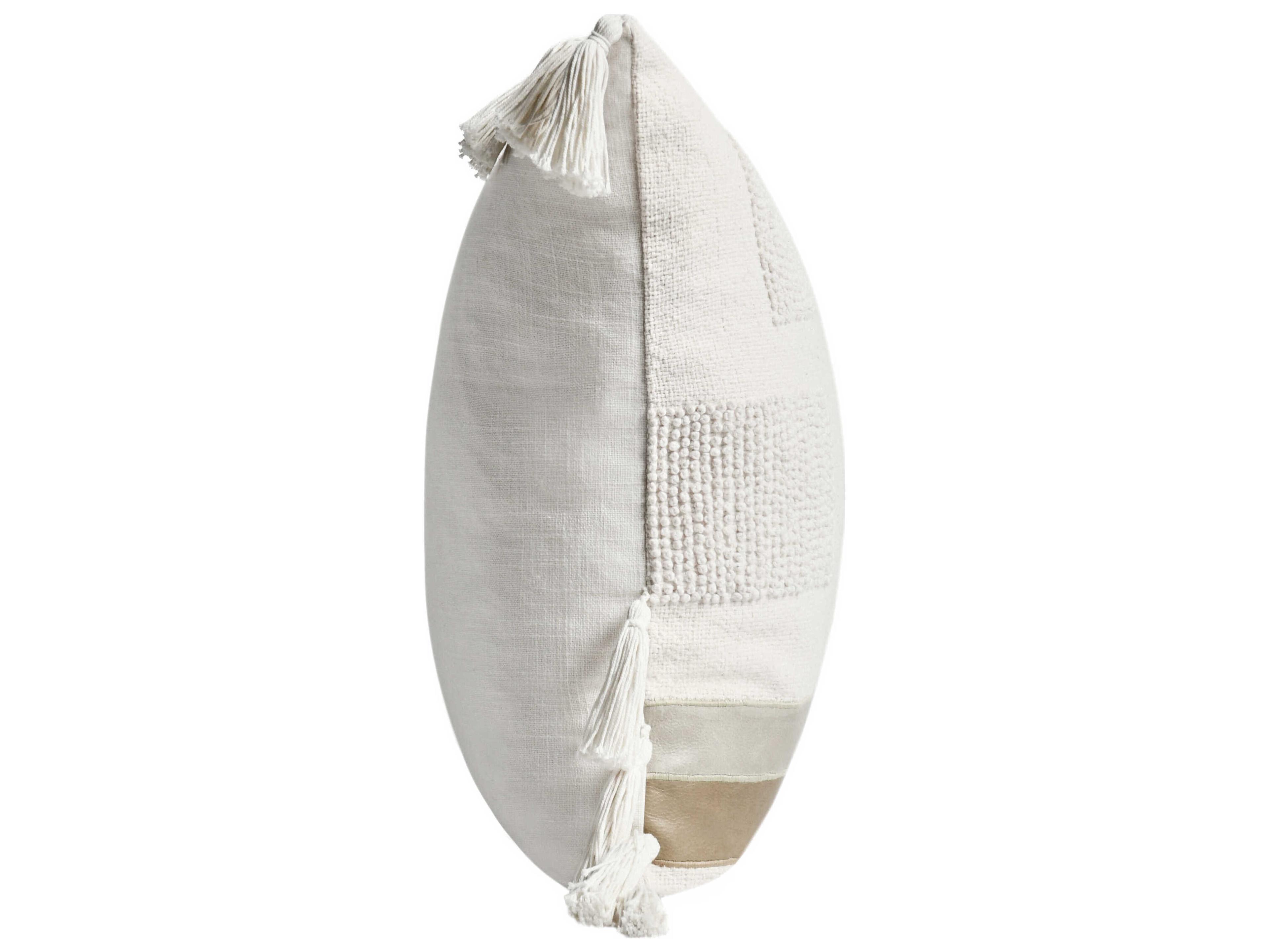Villa by Classic Home Packer Ivory Throw Pillow