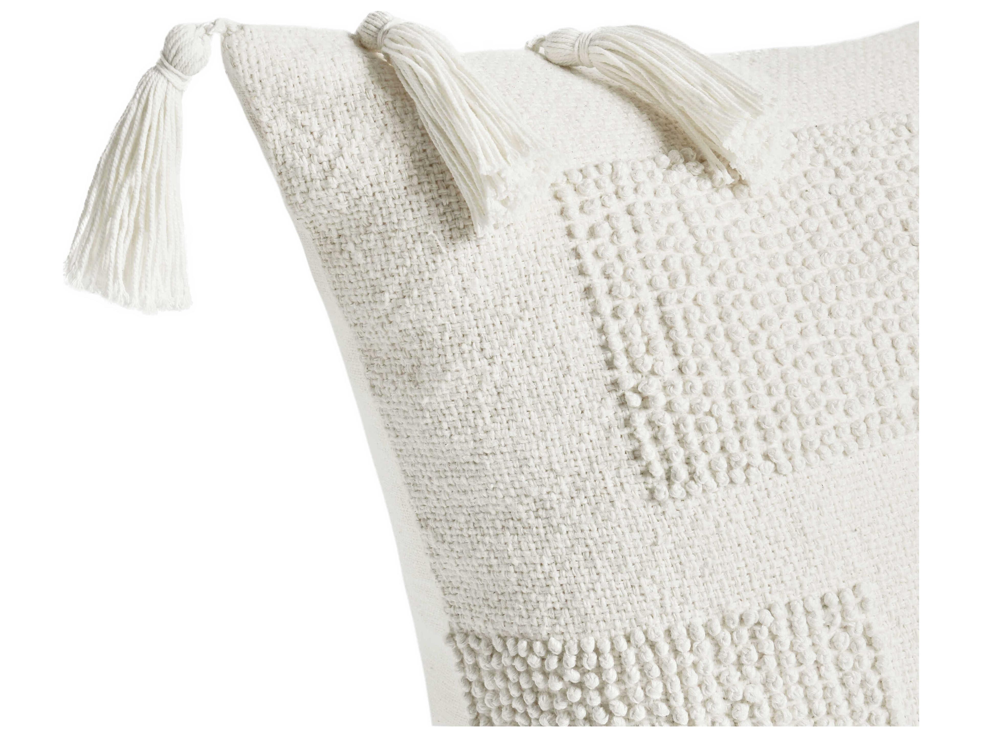 Villa by Classic Home Packer Ivory Throw Pillow