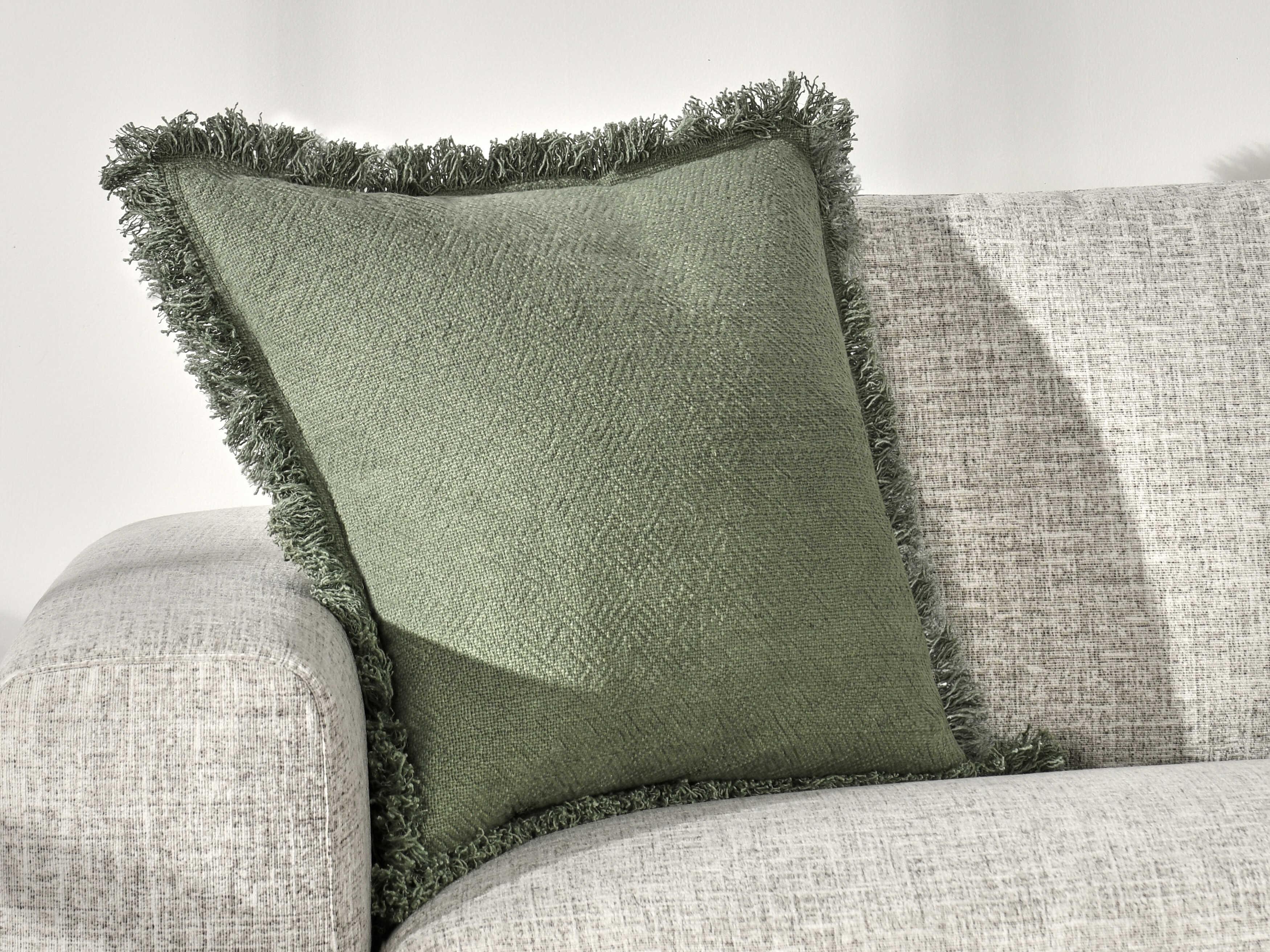 Villa by Classic Home Agatha Cedar Green Throw Pillow