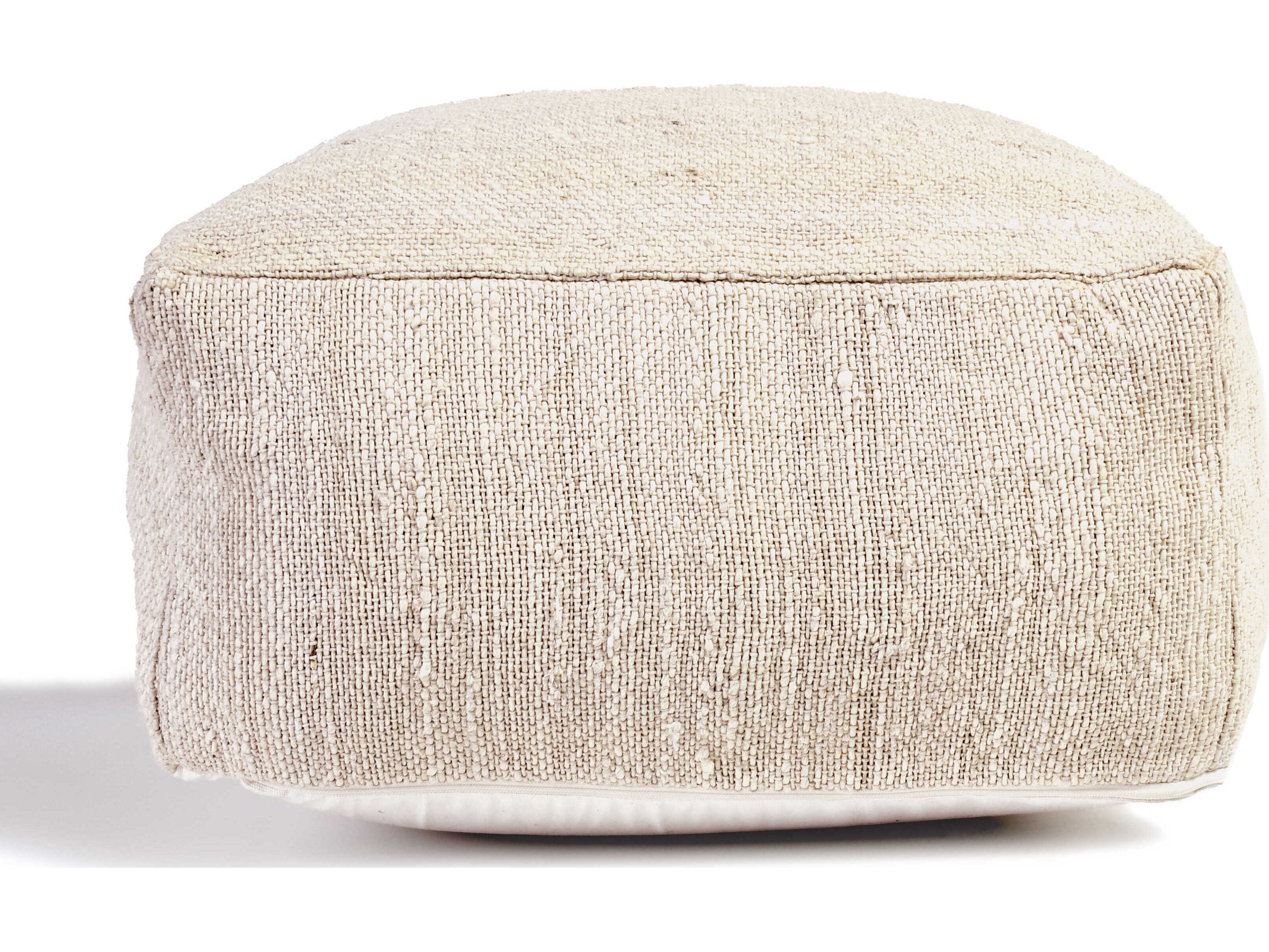 Villa by Classic Home Halter Ivory White Pouf