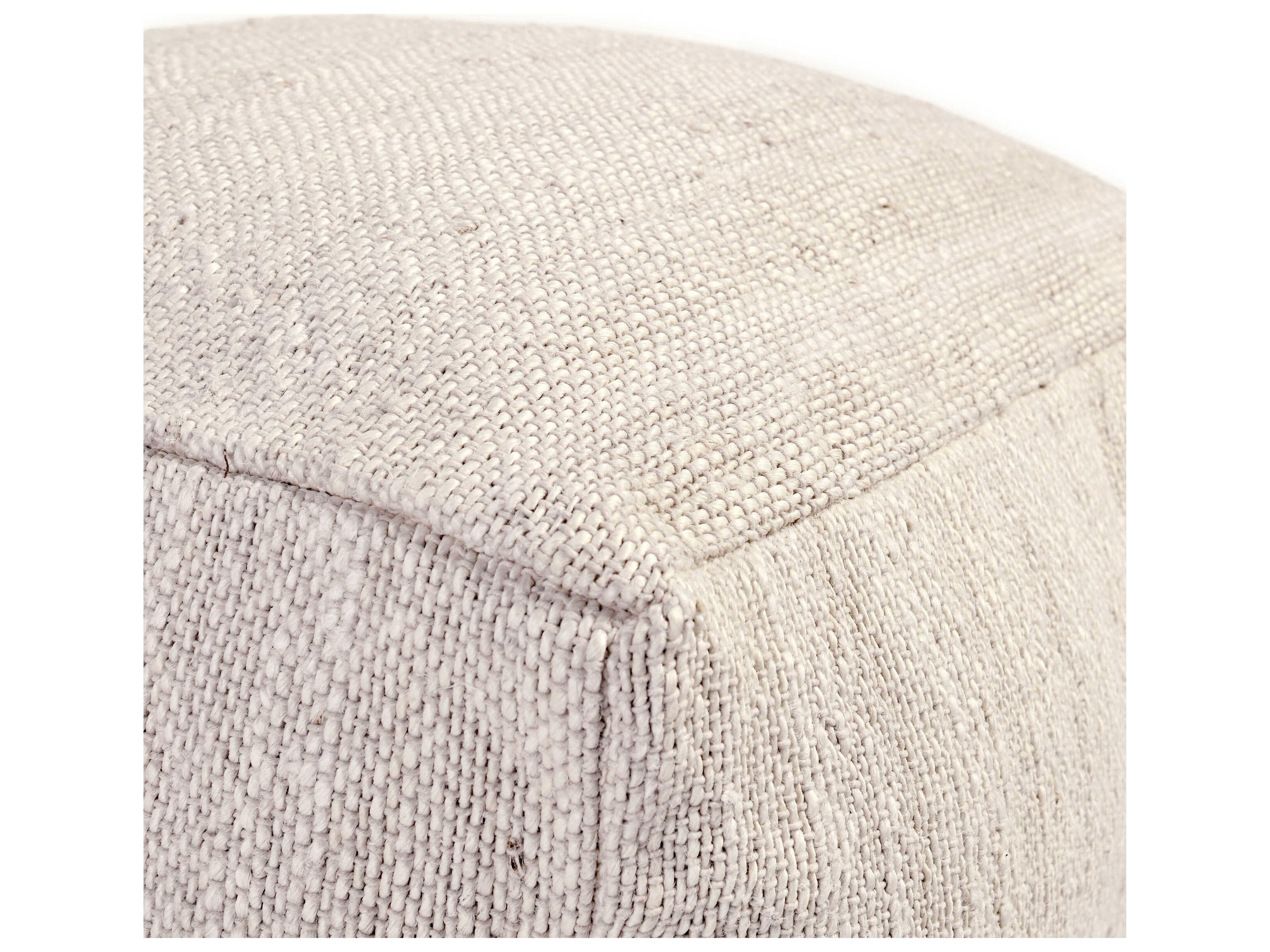 Villa by Classic Home Halter Ivory White Pouf