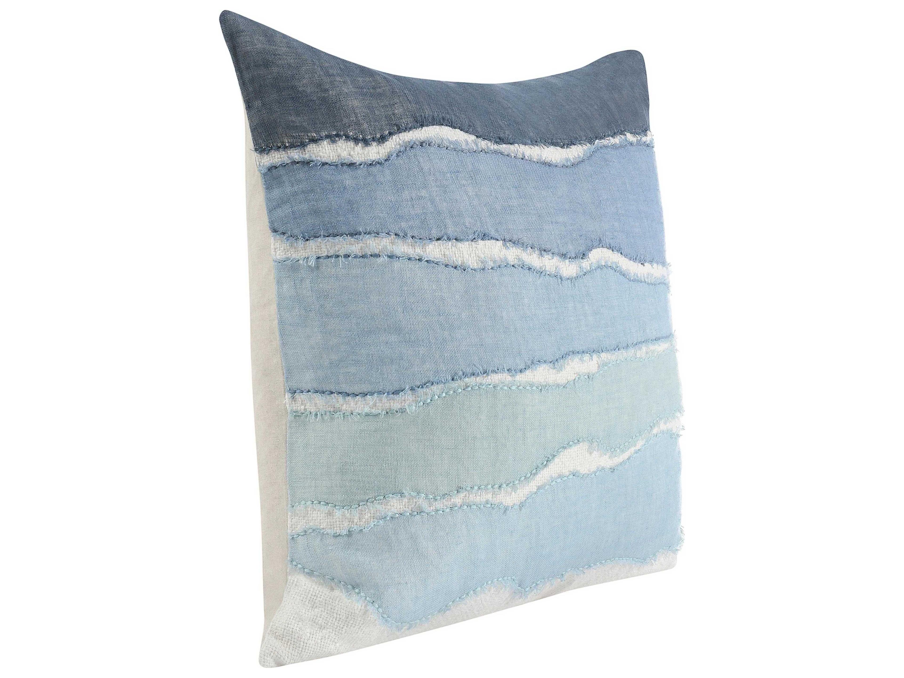 Villa by Classic Home Bikram Blue Throw Pillow