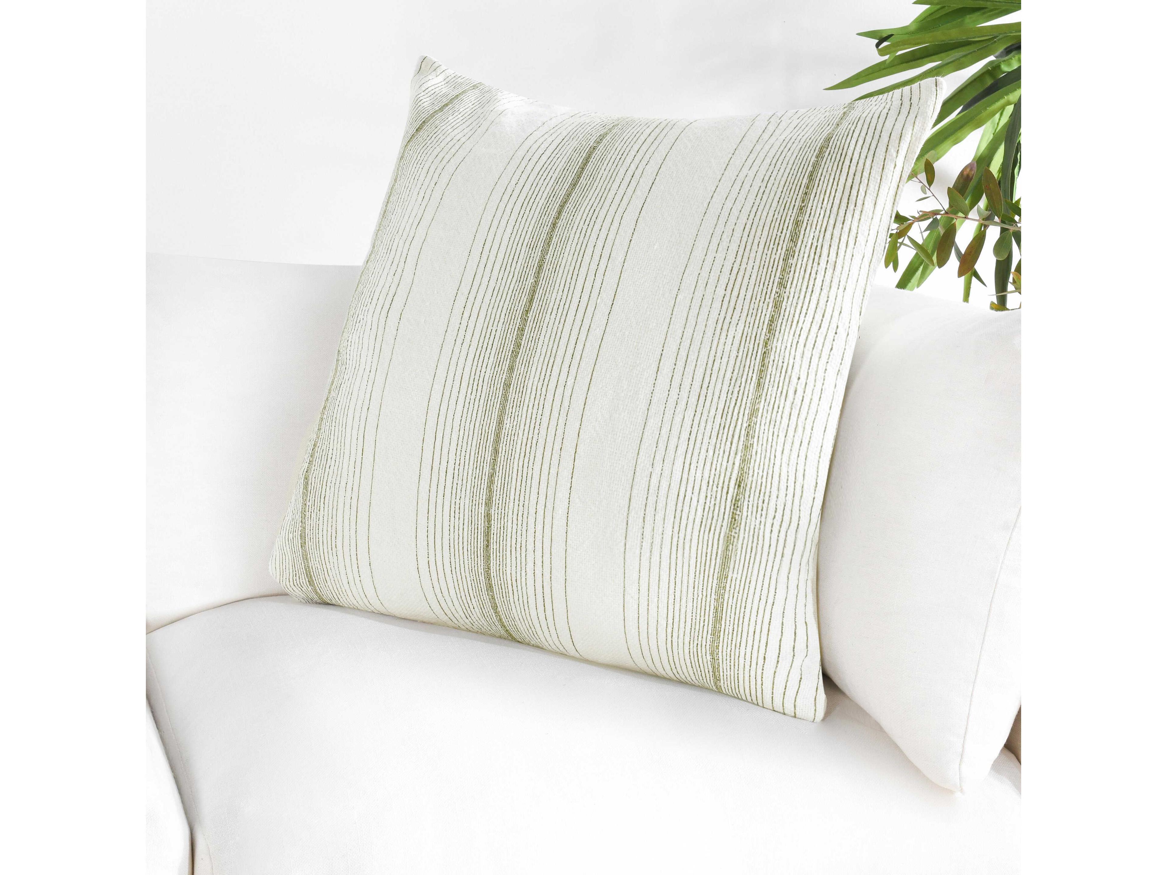 Villa by Classic Home Theta Wheat Green Throw Pillow