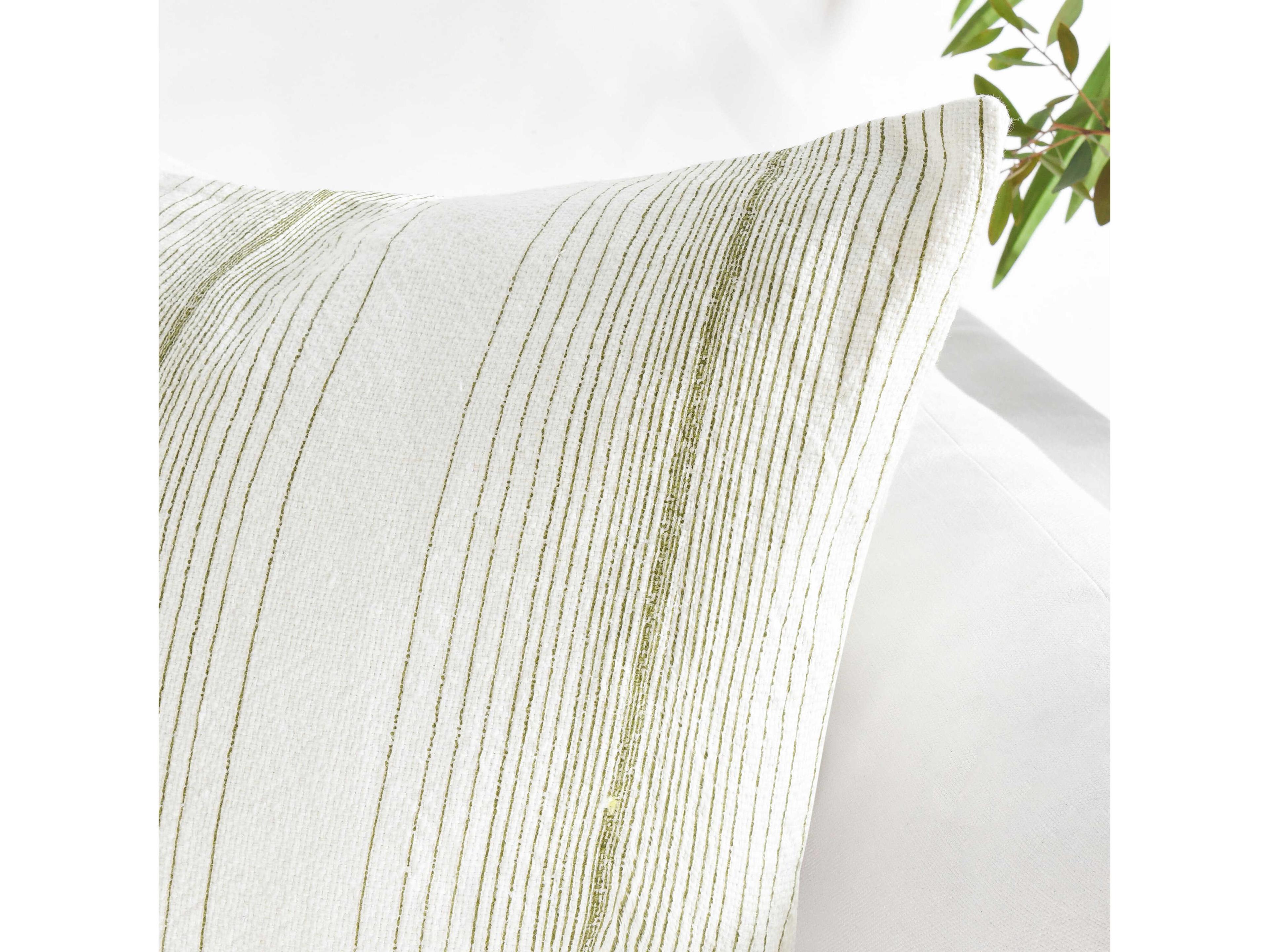 Villa by Classic Home Theta Wheat Green Throw Pillow