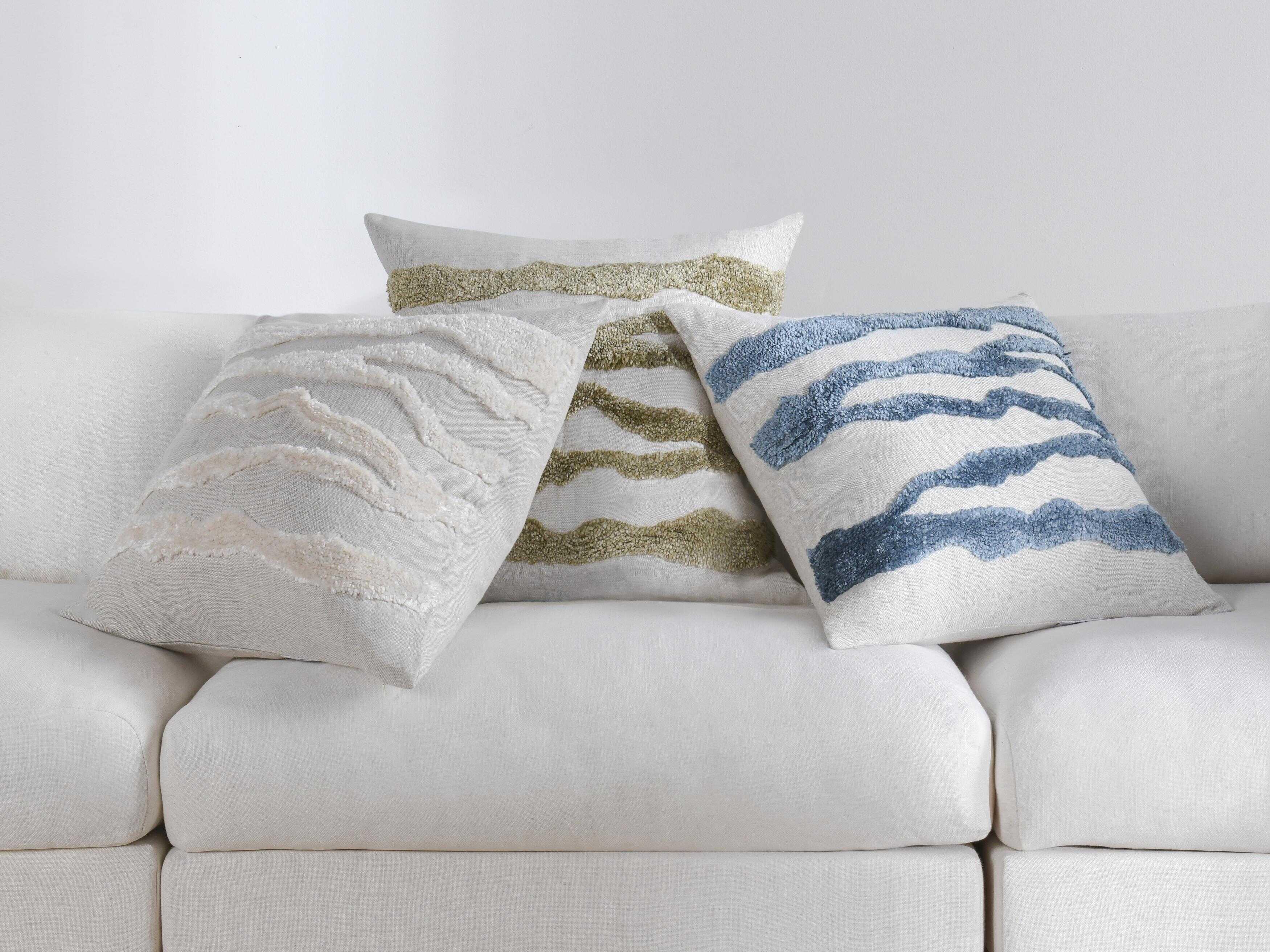 Villa by Classic Home Passage Capri Blue Throw Pillow