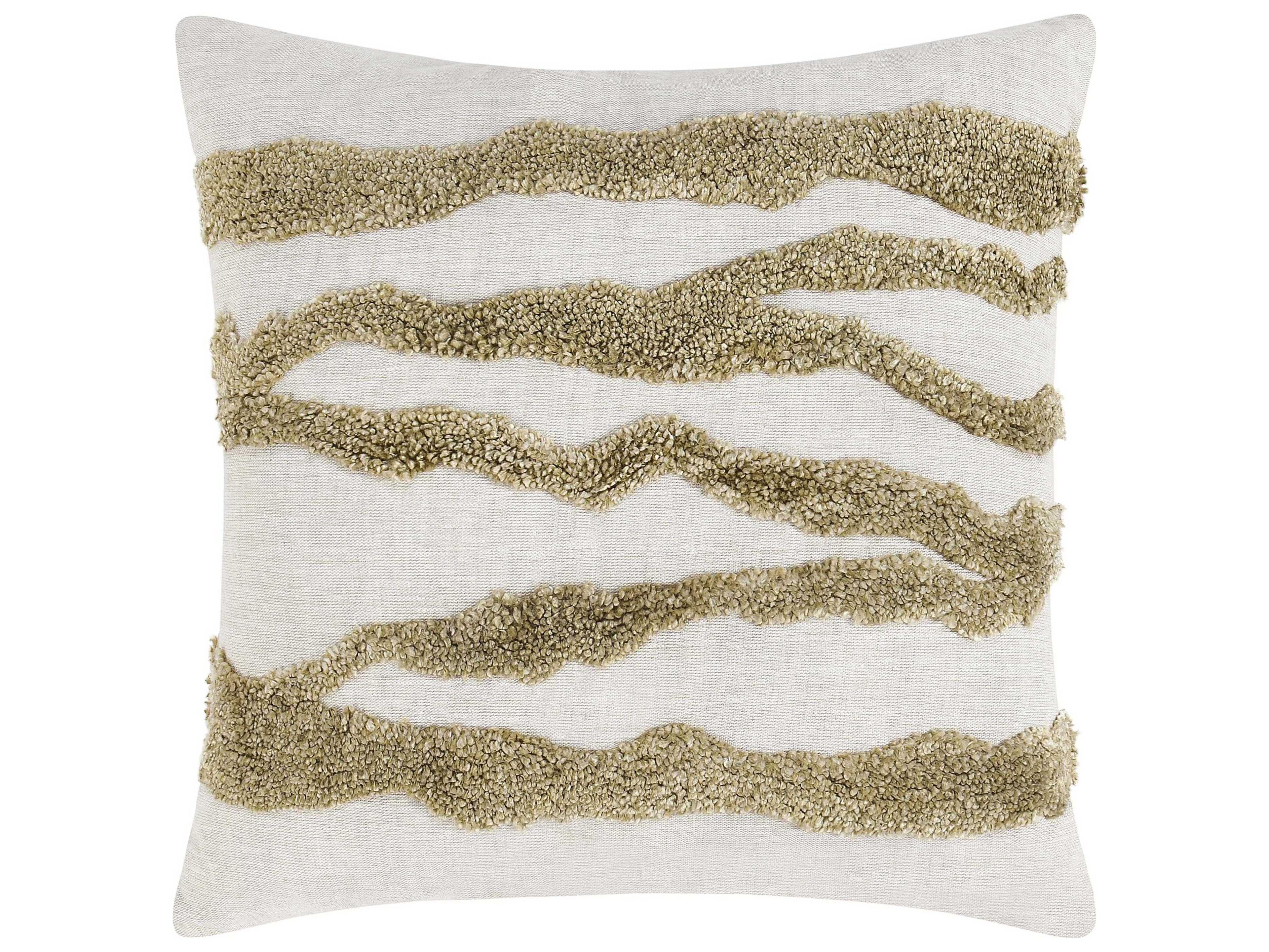 Villa by Classic Home Passage Wheat Green Throw Pillow