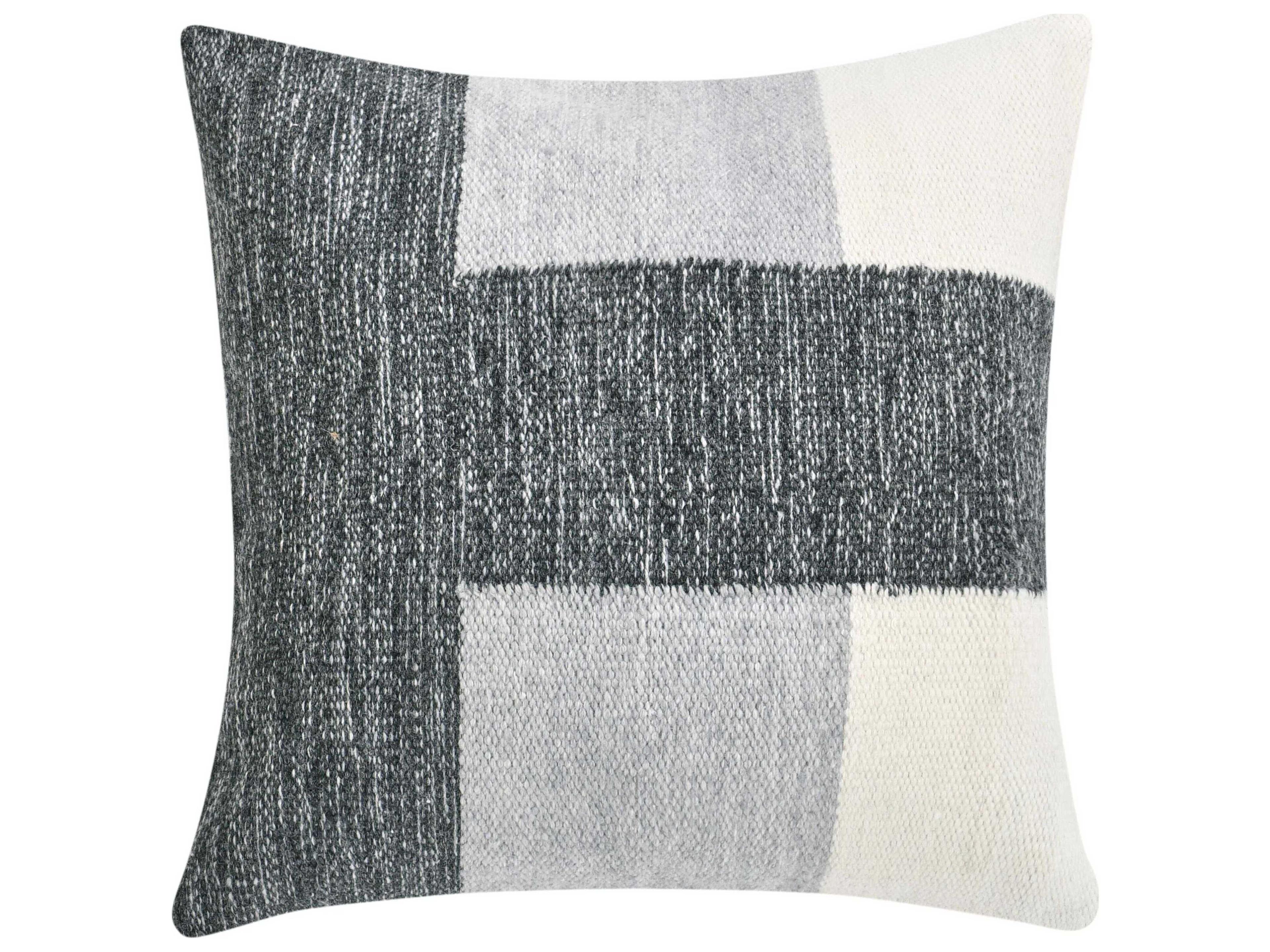 Villa by Classic Home Kass Charcoal Ivory Throw Pillow