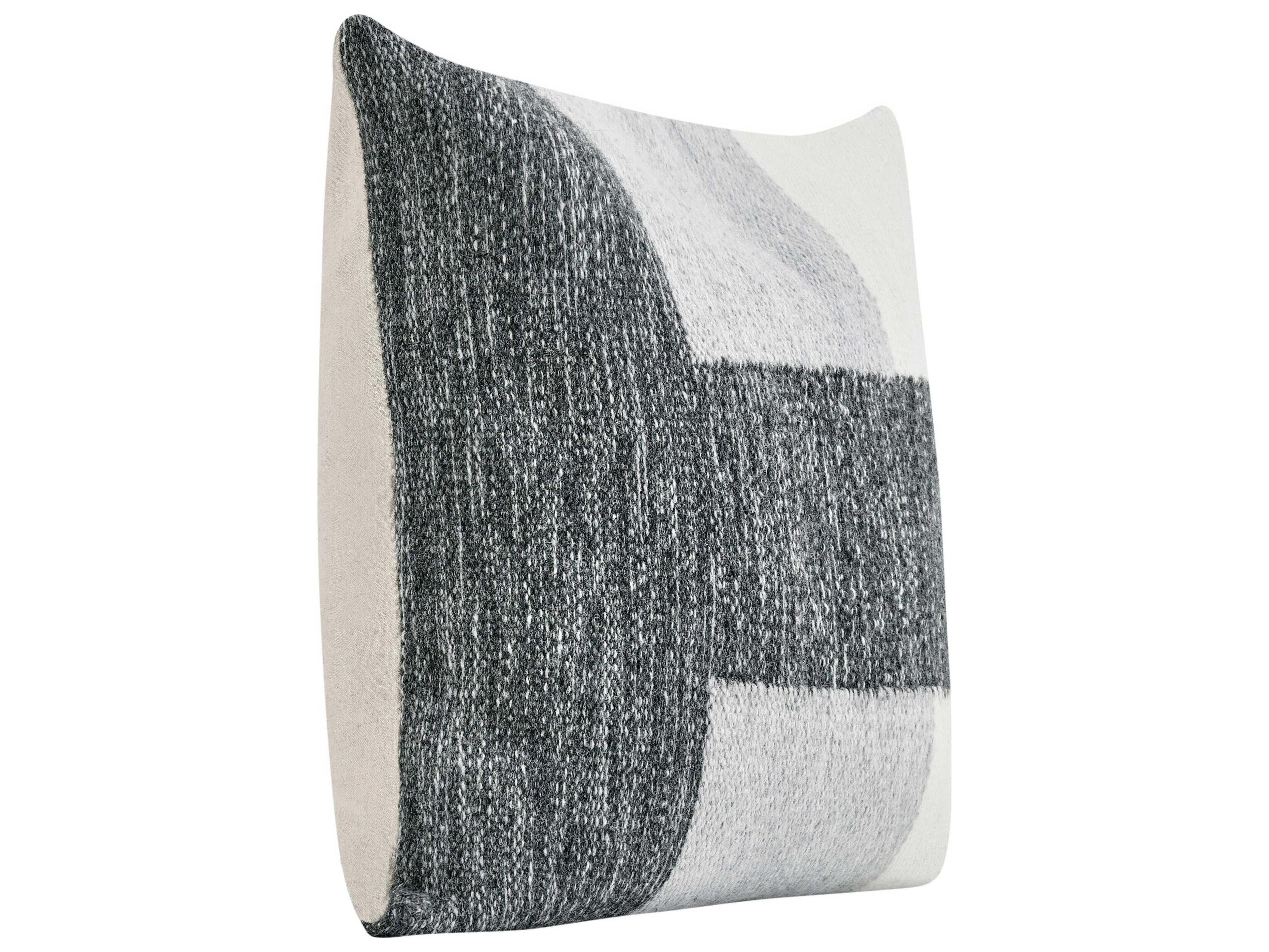 Villa by Classic Home Kass Charcoal Ivory Throw Pillow