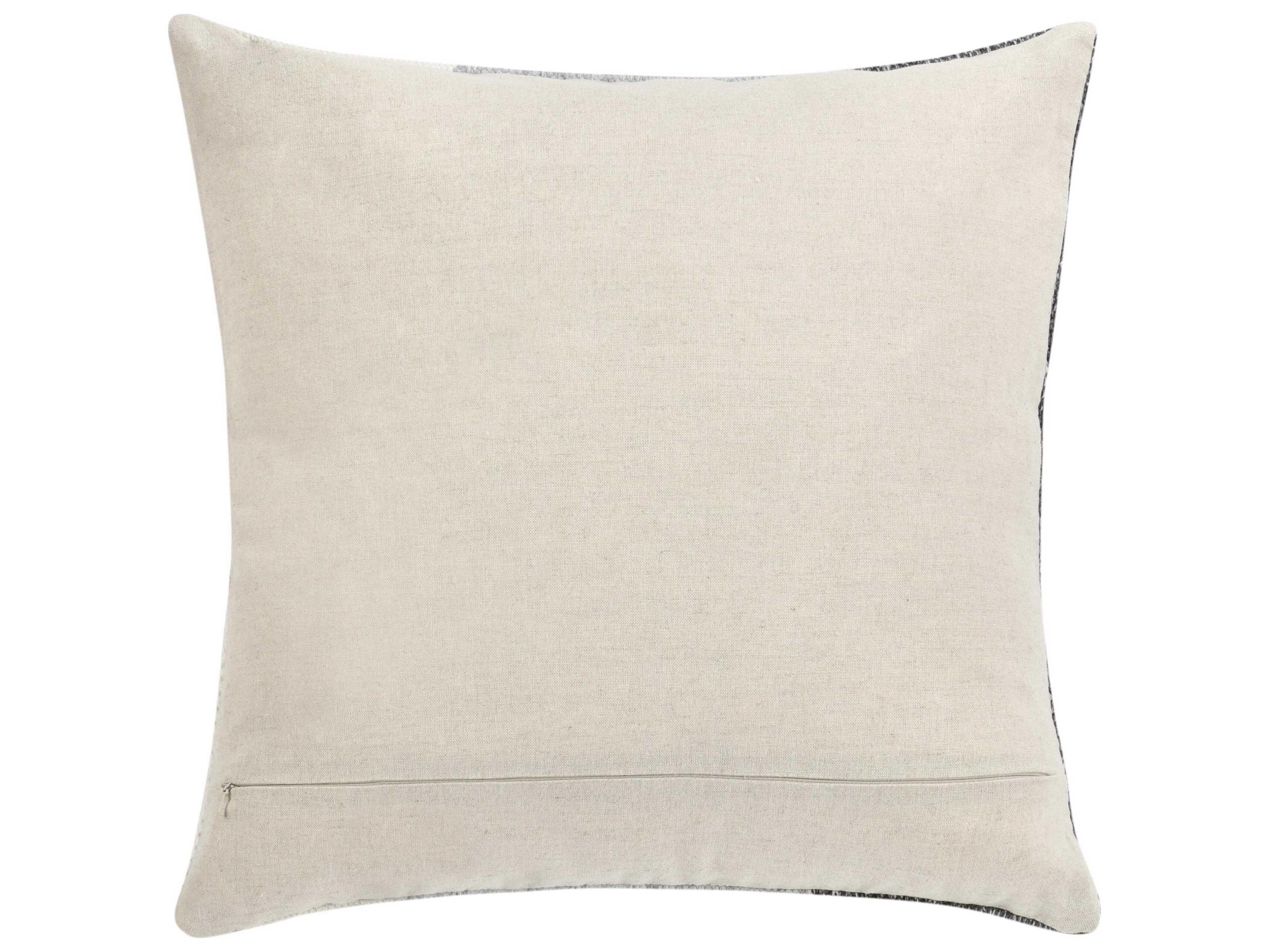 Villa by Classic Home Kass Charcoal Ivory Throw Pillow