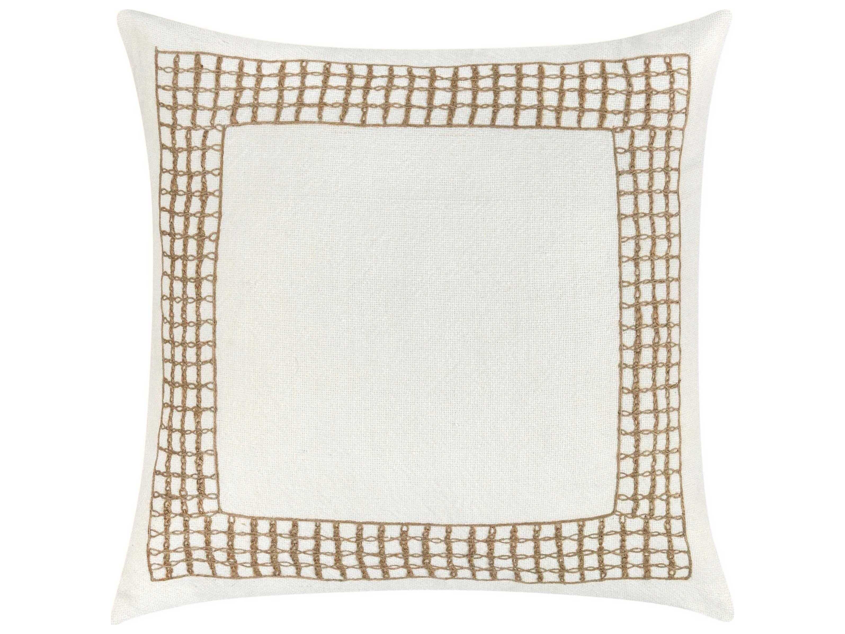 Villa by Classic Home Marina White Throw Pillow