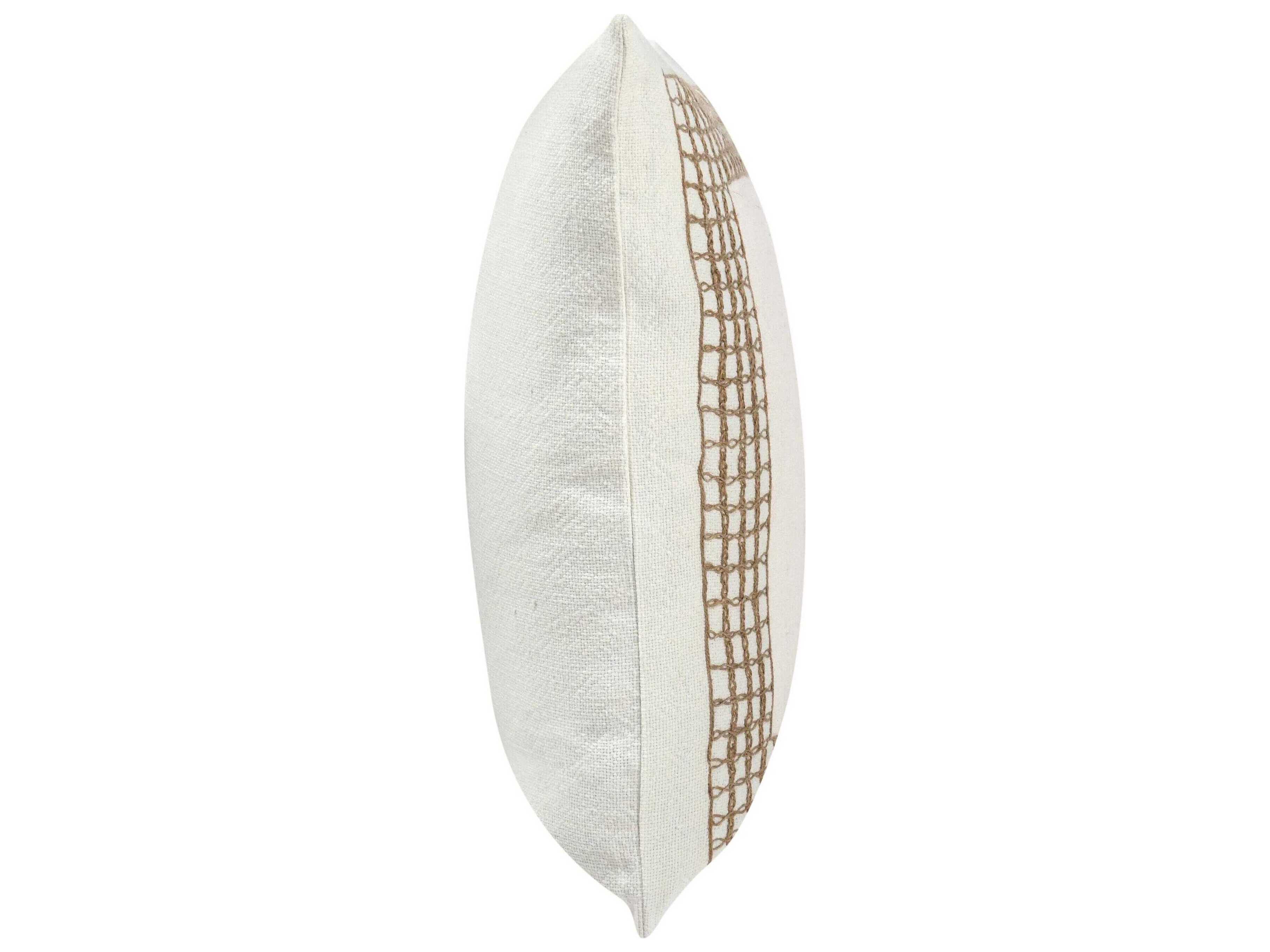 Villa by Classic Home Marina White Throw Pillow
