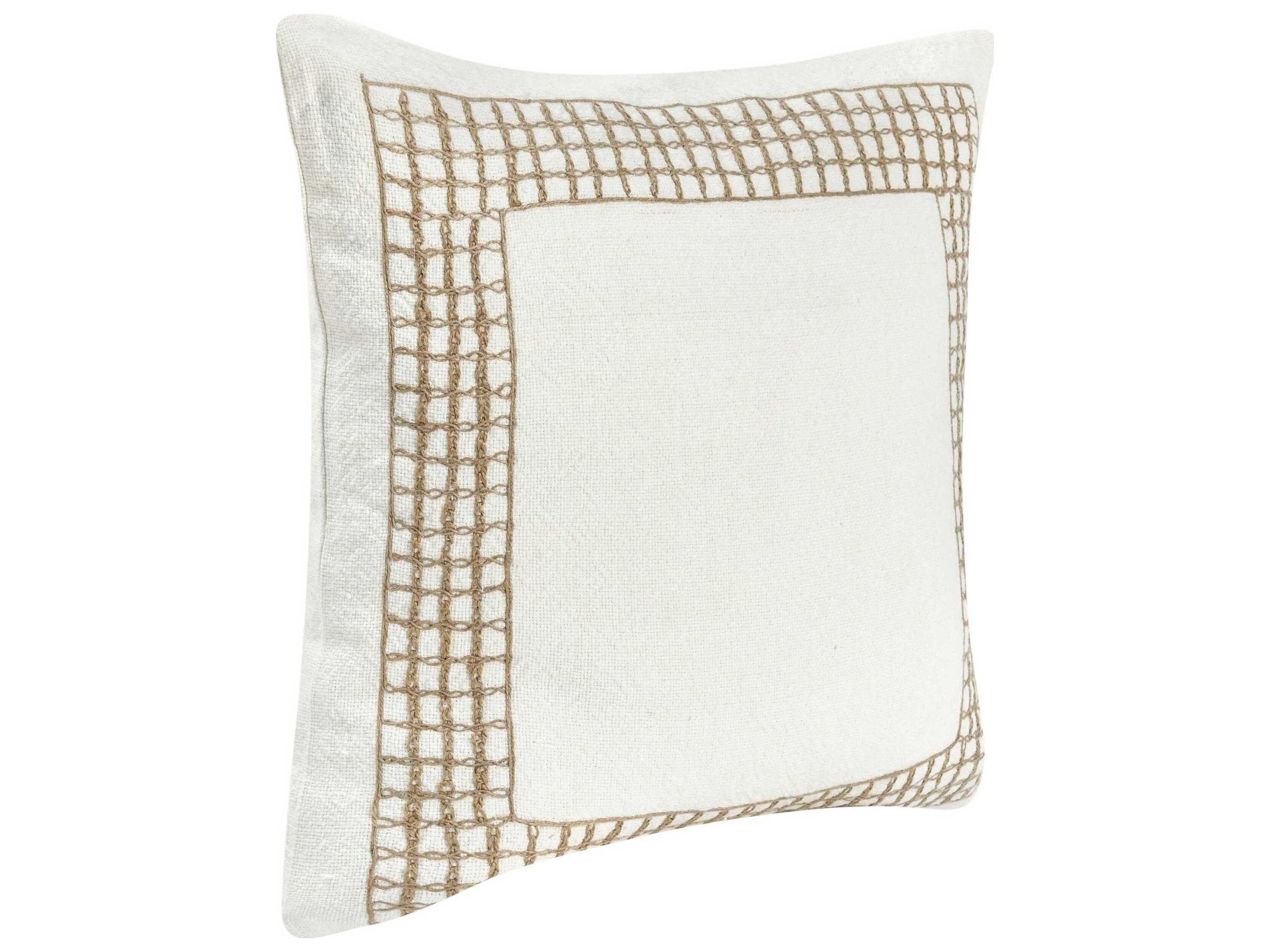 Villa by Classic Home Marina White Throw Pillow