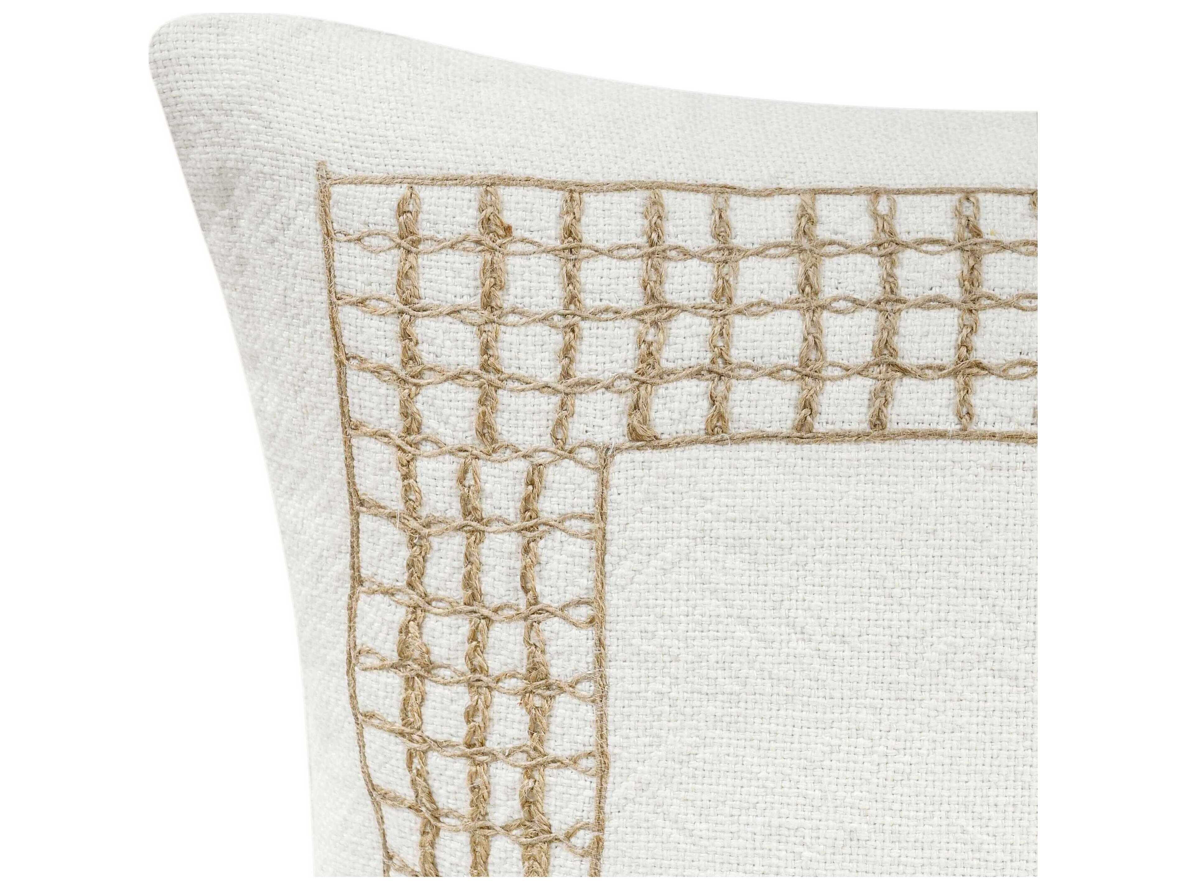 Villa by Classic Home Marina White Throw Pillow
