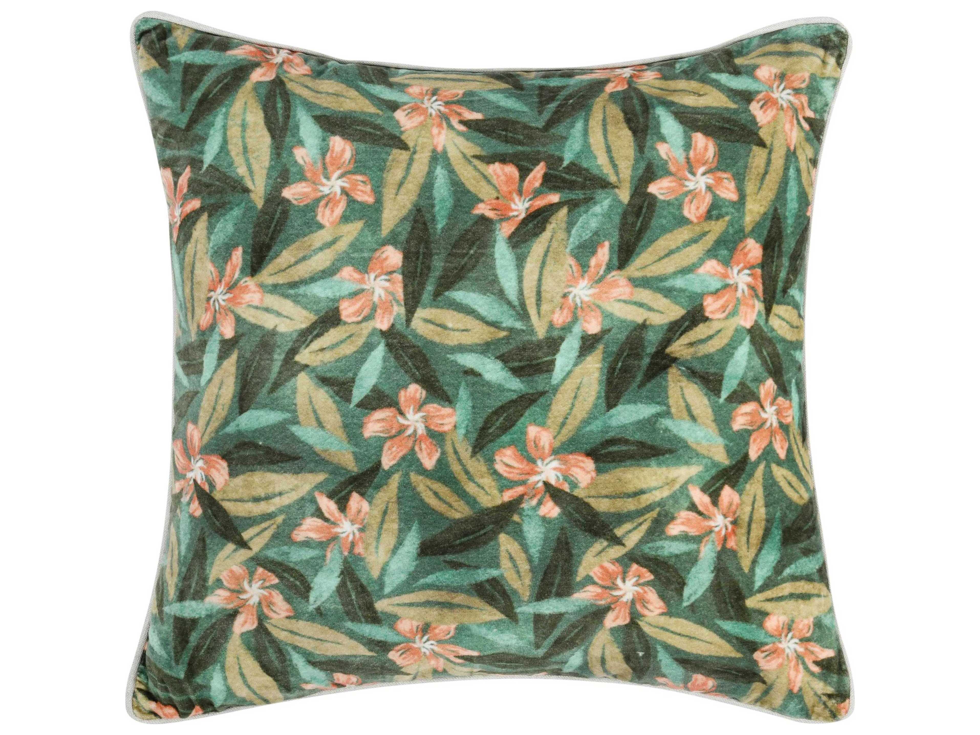 Villa by Classic Home Lamia Green Throw Pillow