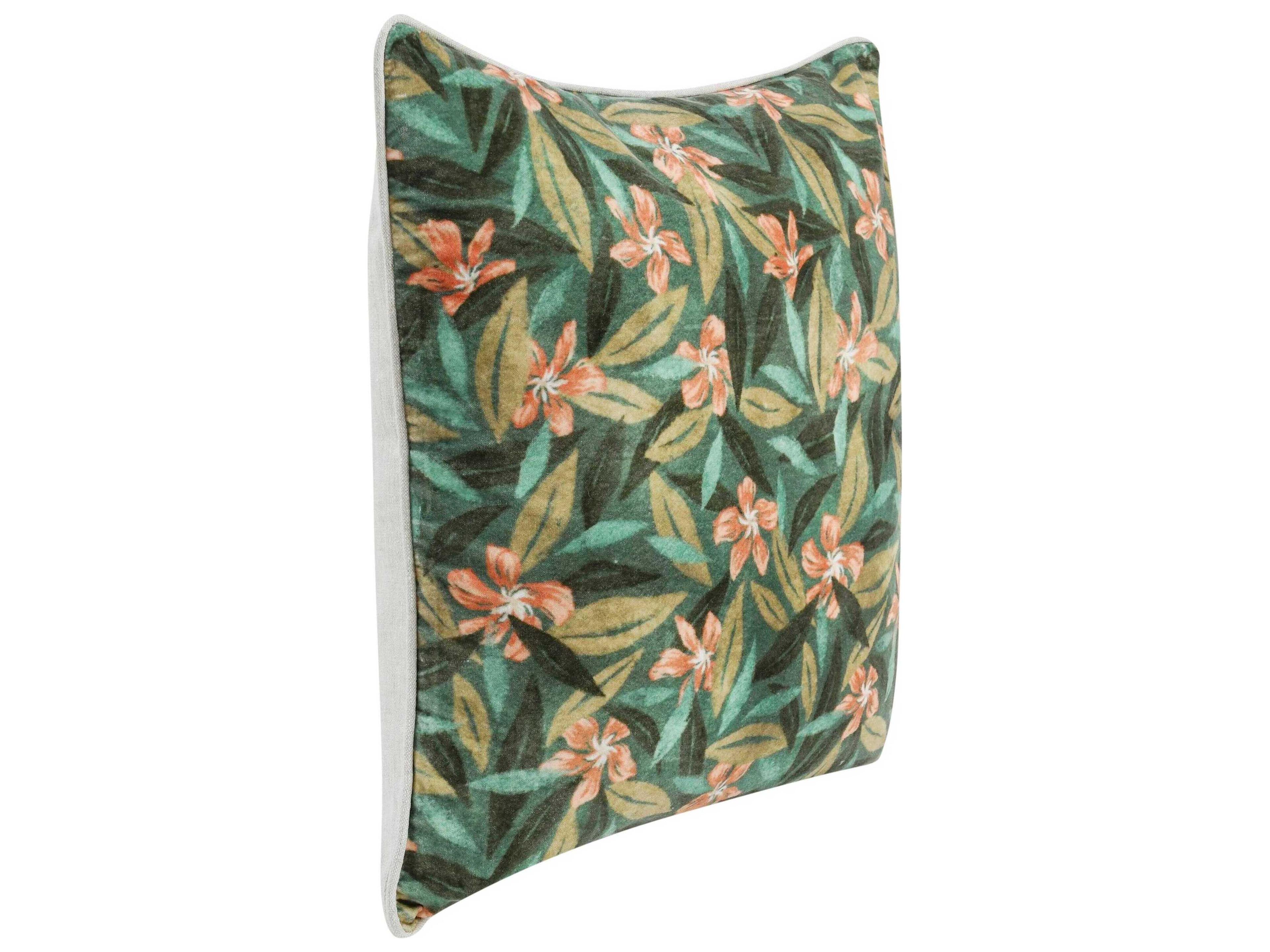 Villa by Classic Home Lamia Green Throw Pillow