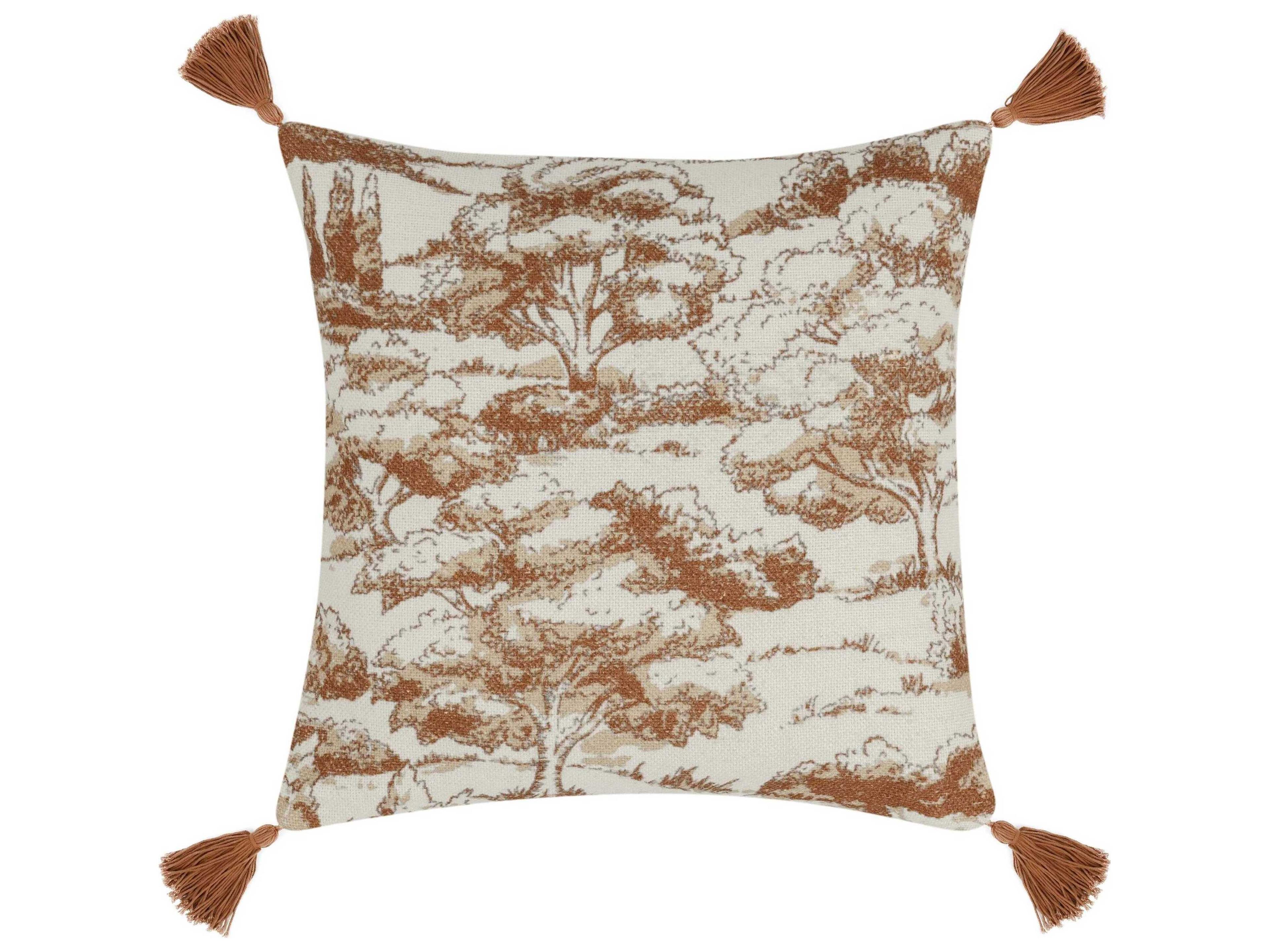Villa by Classic Home Stonework Clay Brown Throw Pillow