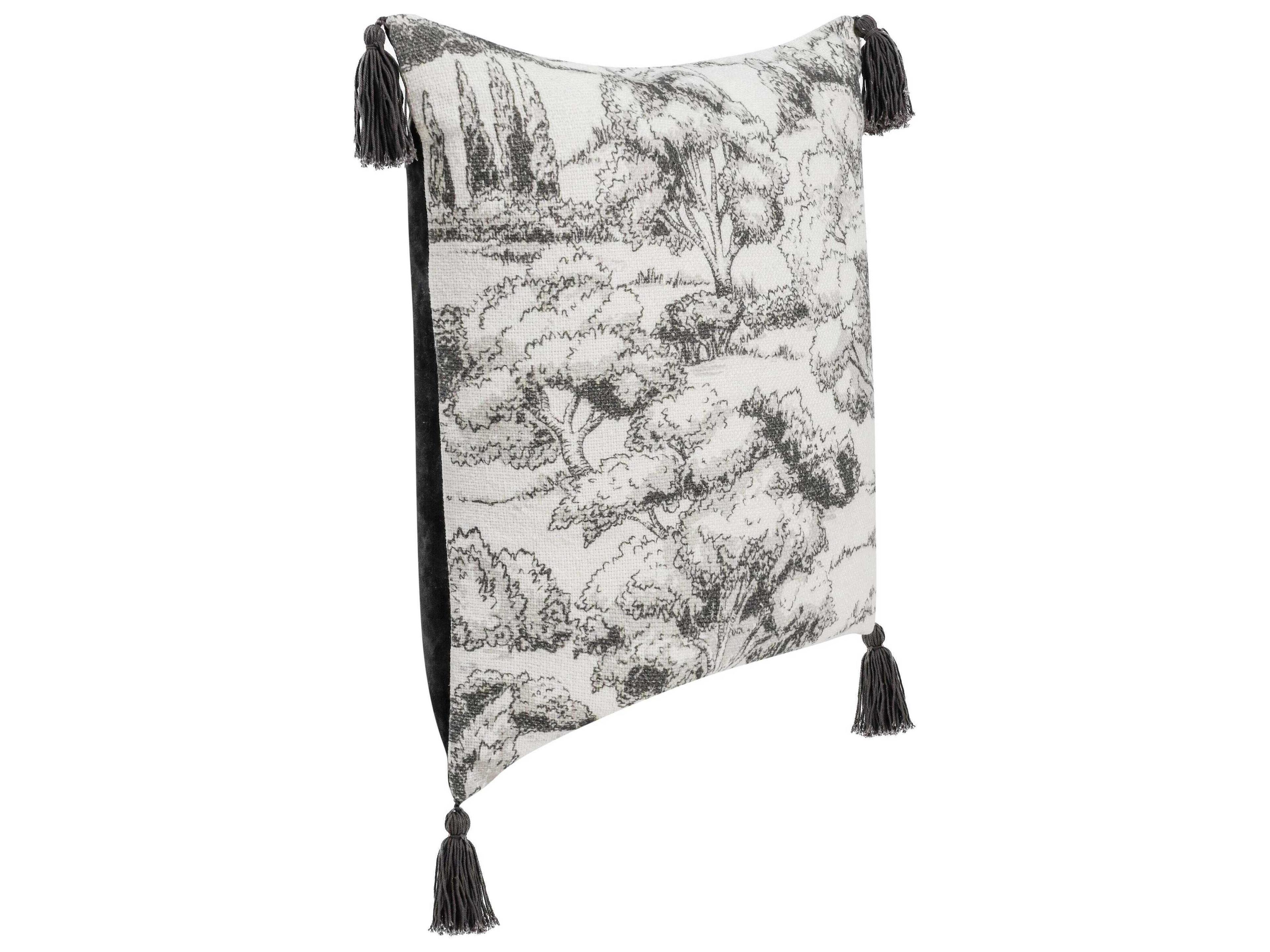 Villa by Classic Home Stonework Gray Throw Pillow