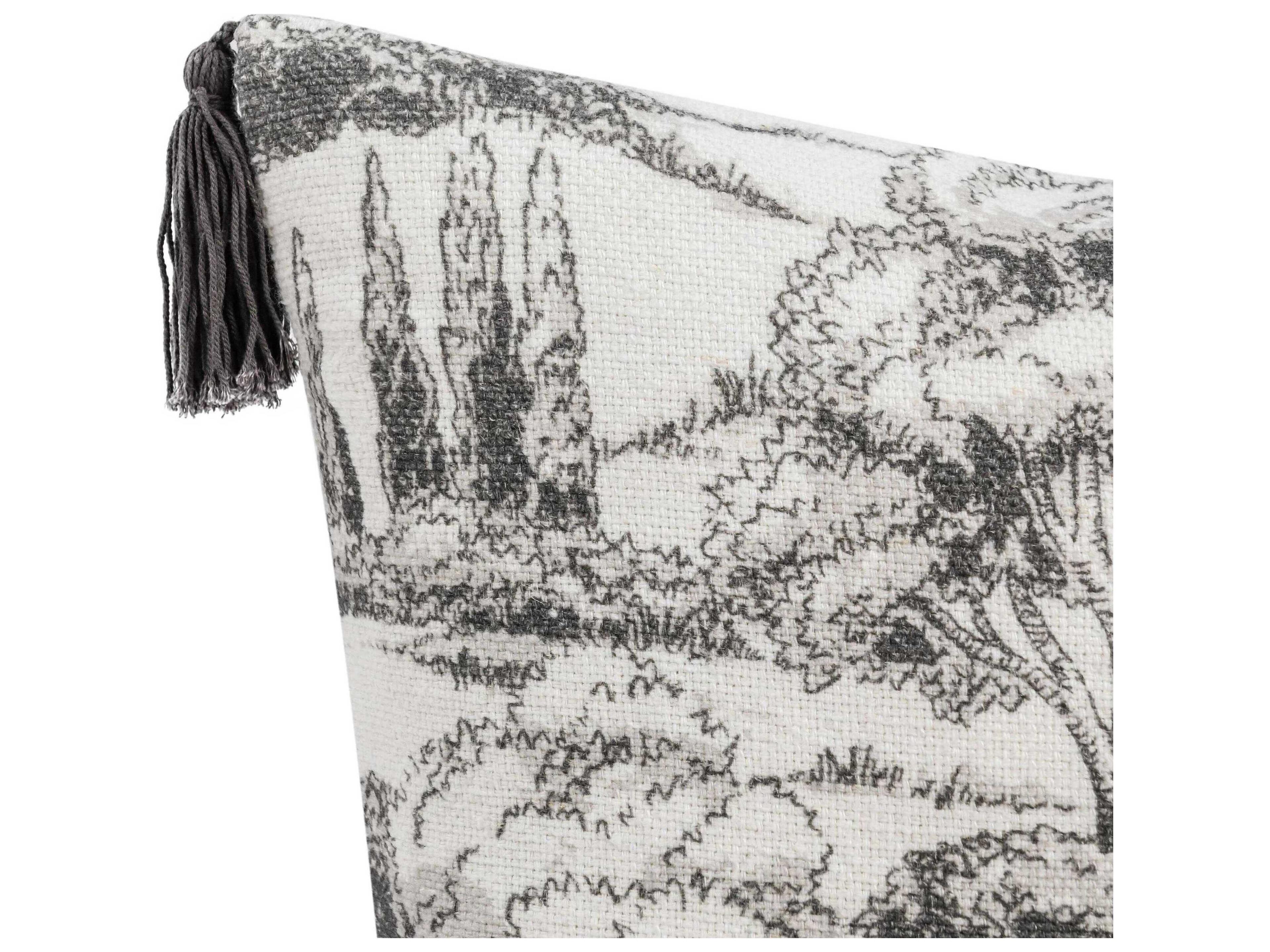 Villa by Classic Home Stonework Gray Throw Pillow