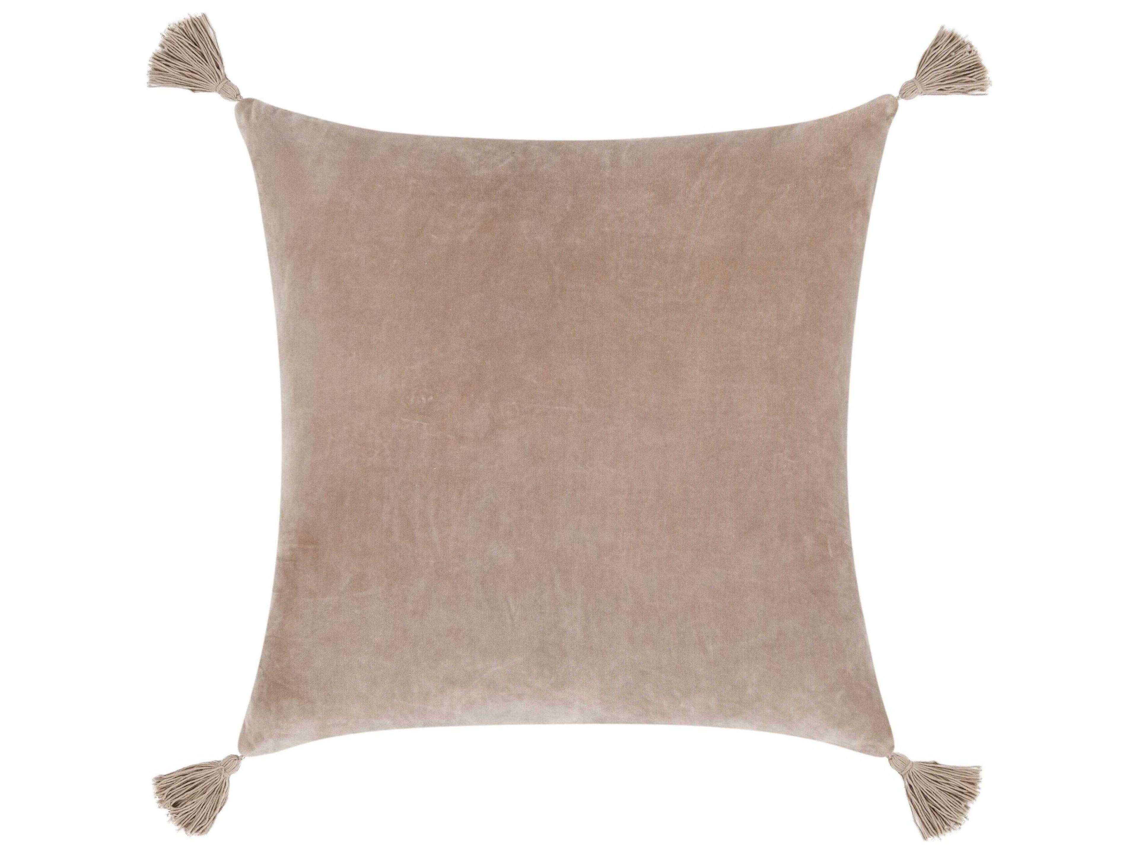 Villa by Classic Home Stonework Beige Throw Pillow