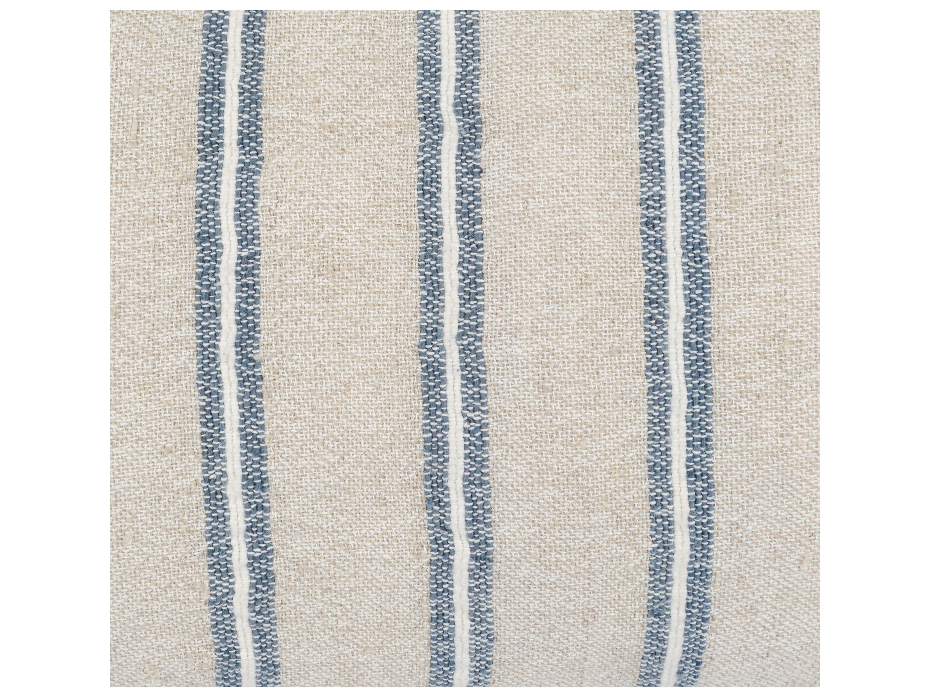 Villa by Classic Home Demi Natural Blue Upholstered Pouf