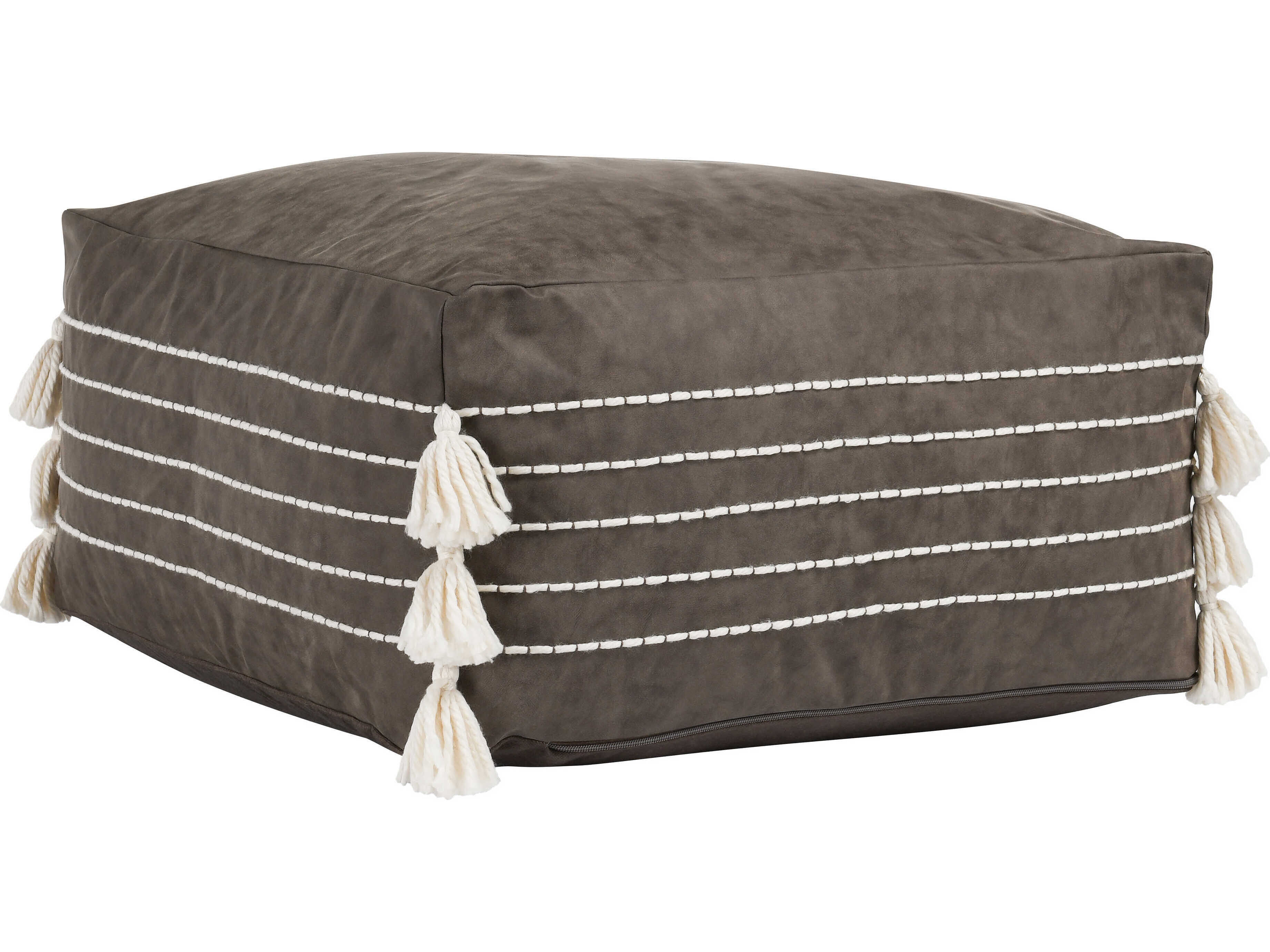 Villa by Classic Home Ezekiel Brown Upholstered Pouf