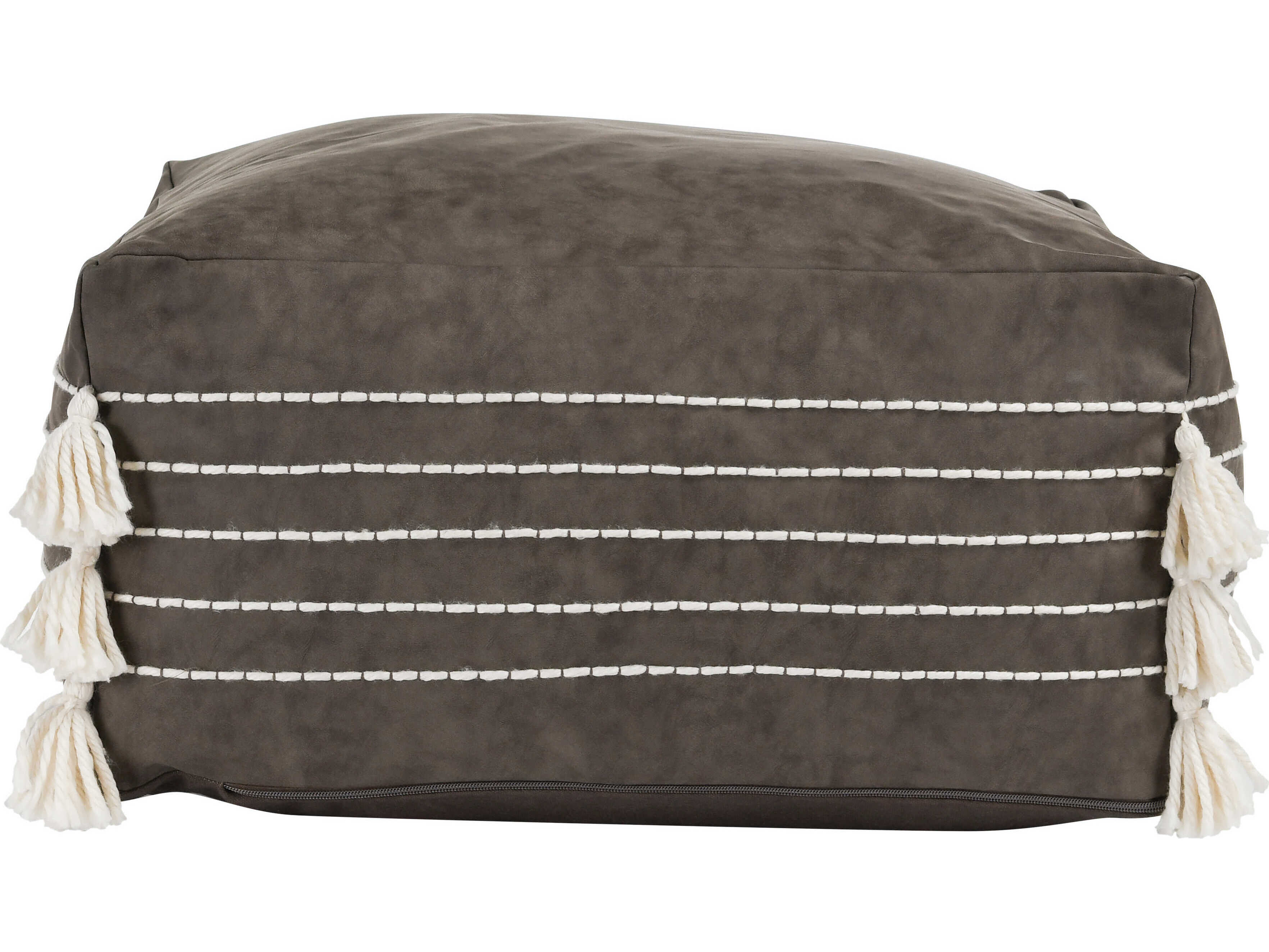 Villa by Classic Home Ezekiel Brown Upholstered Pouf