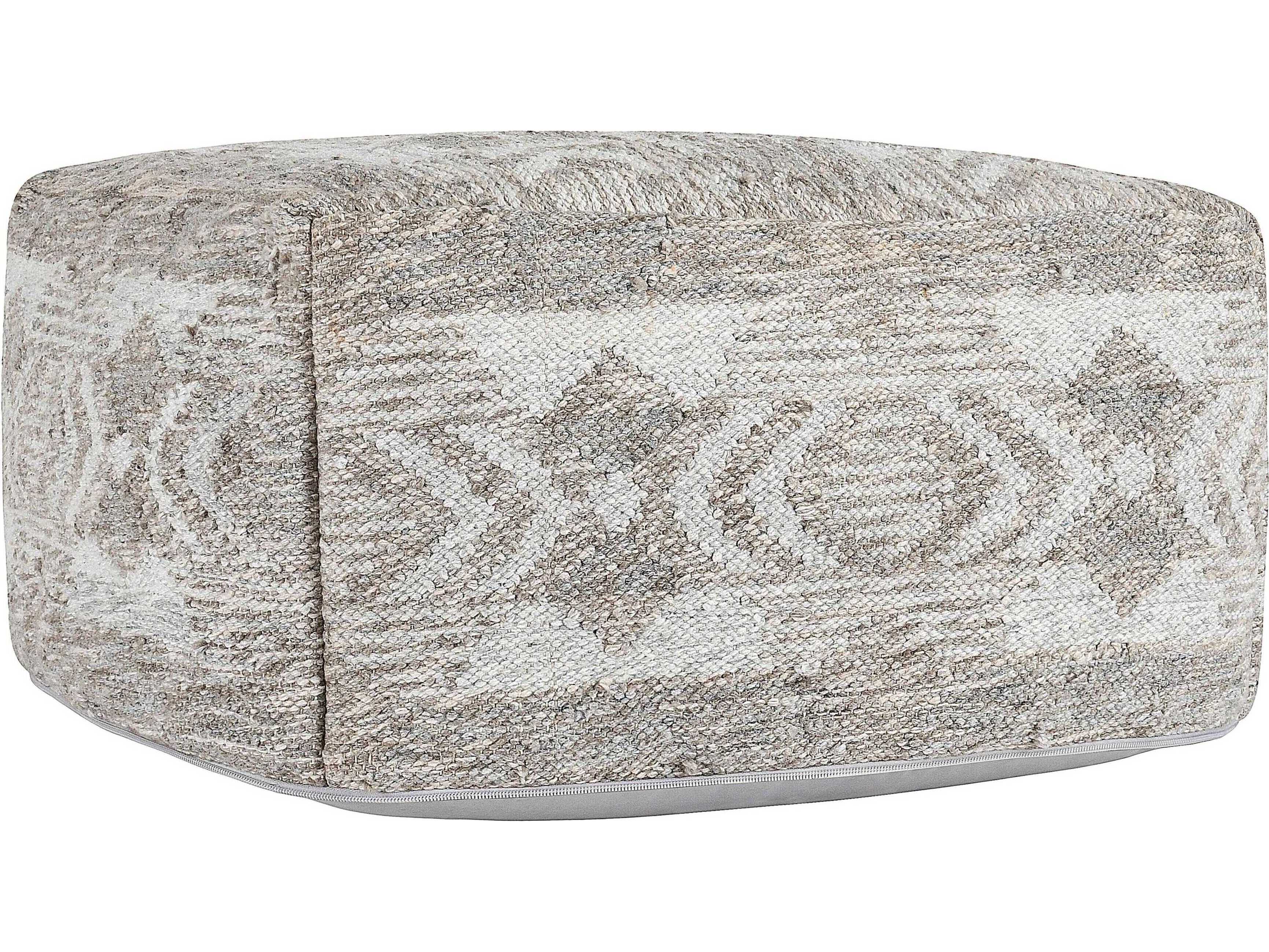 Villa by Classic Home Caravan Gray Upholstered Pouf