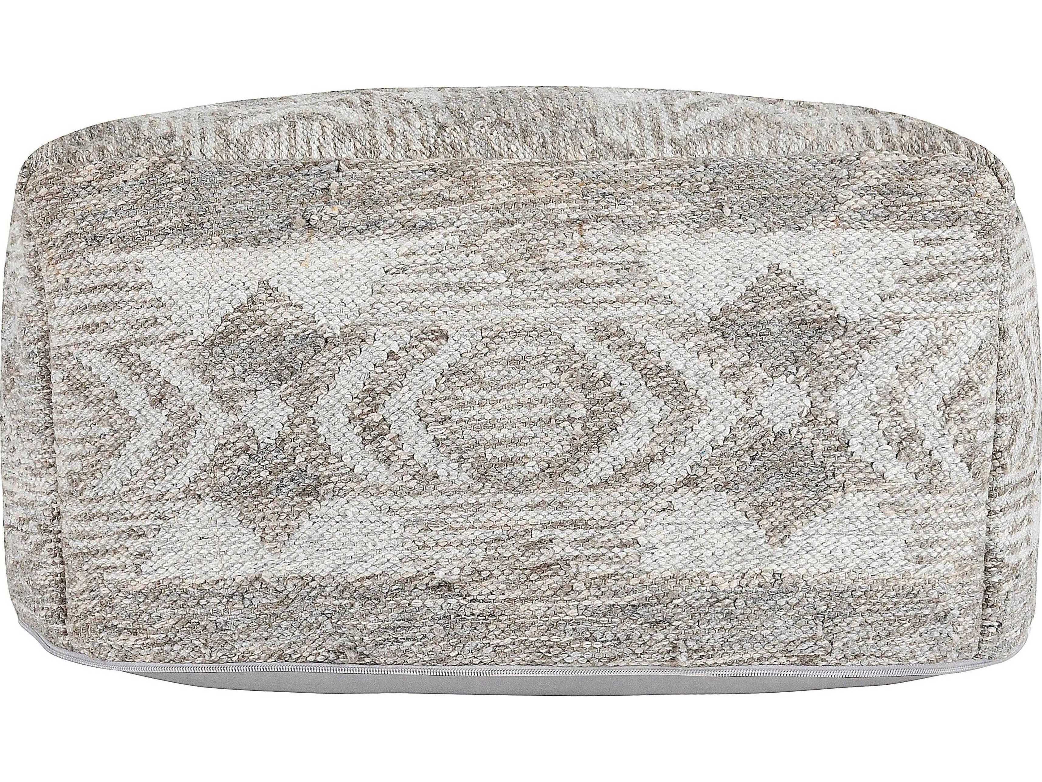 Villa by Classic Home Caravan Gray Upholstered Pouf