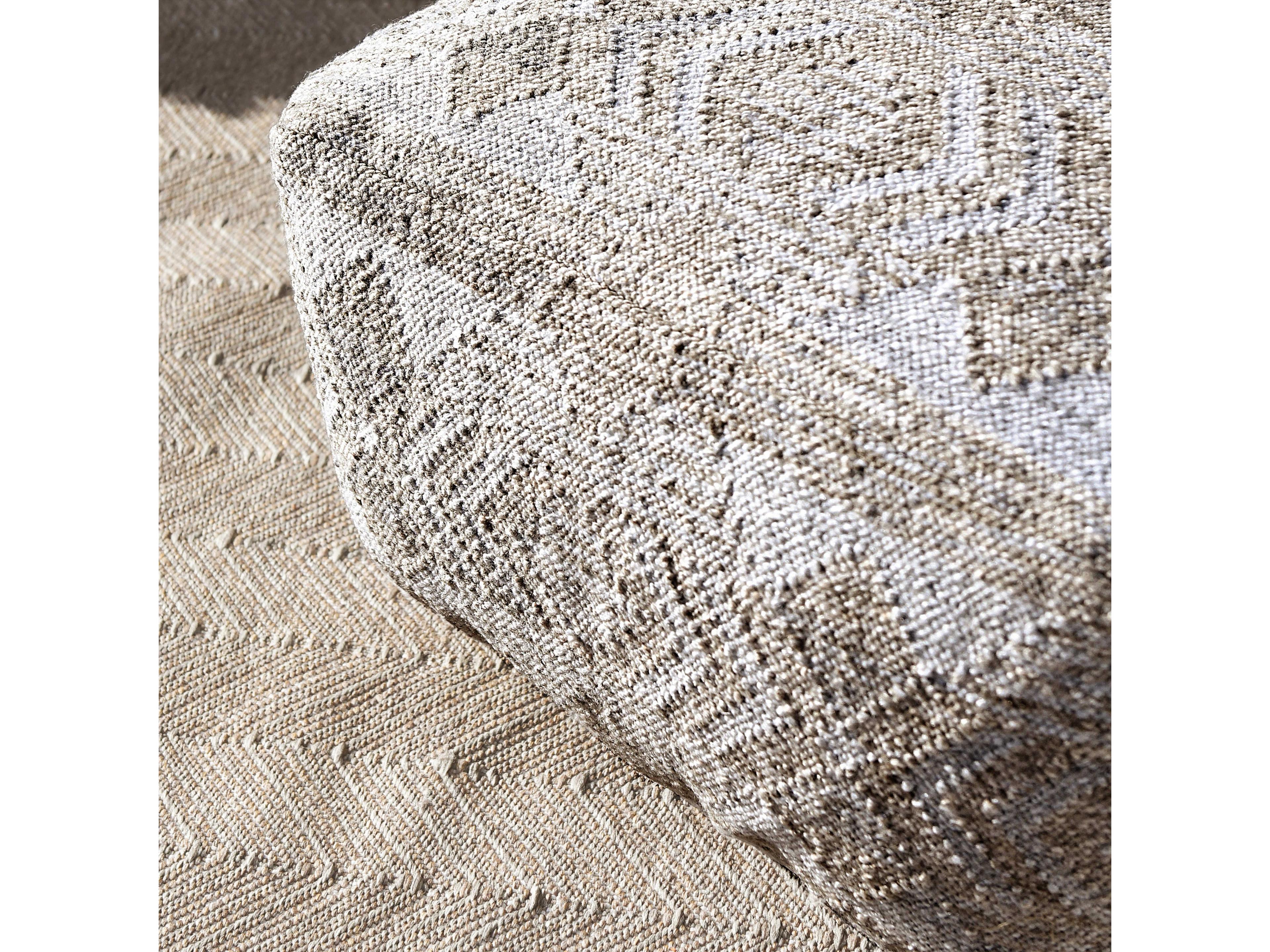 Villa by Classic Home Caravan Gray Upholstered Pouf