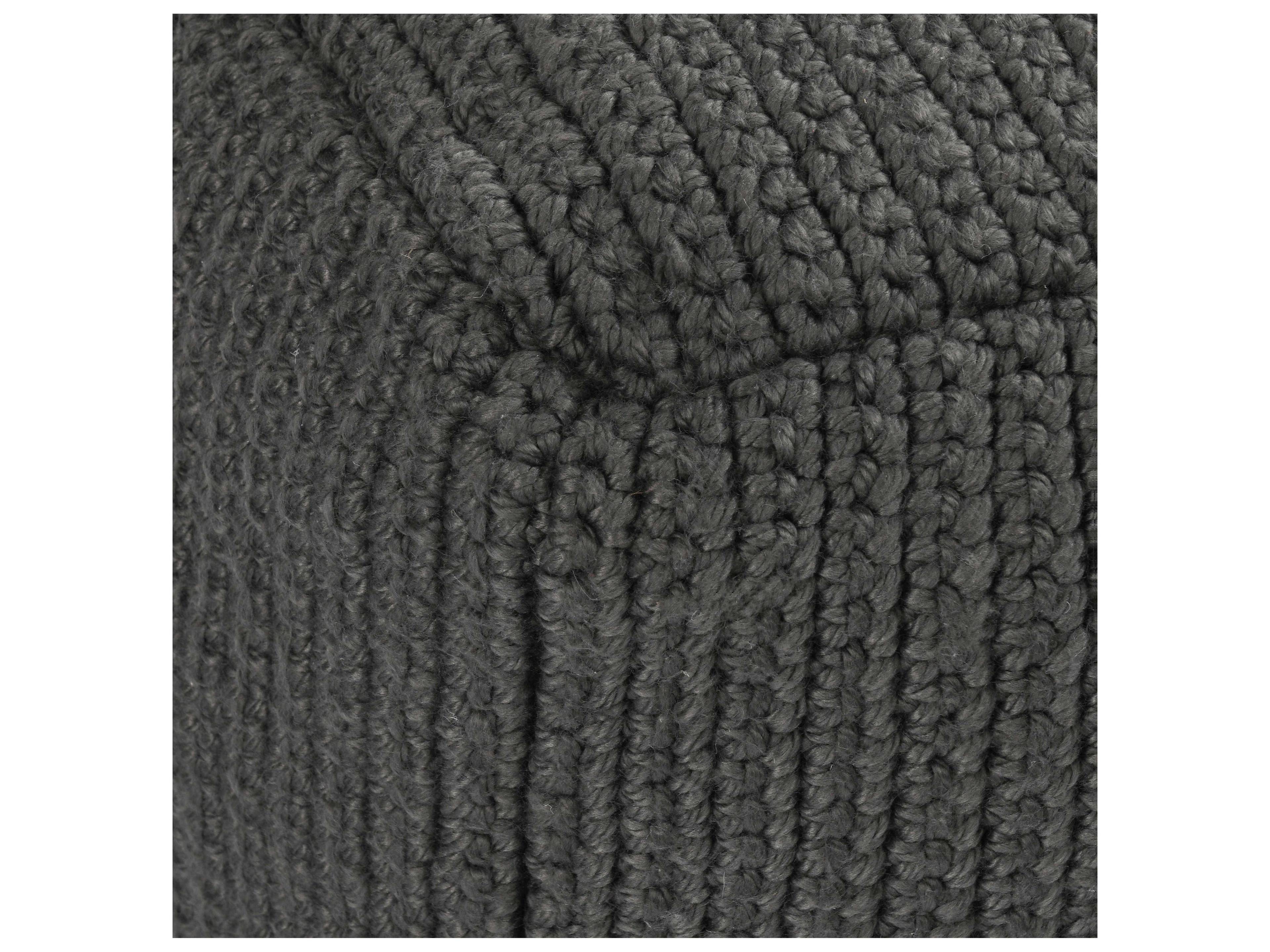 Villa by Classic Home Prism Dark Gray Upholstered Pouf