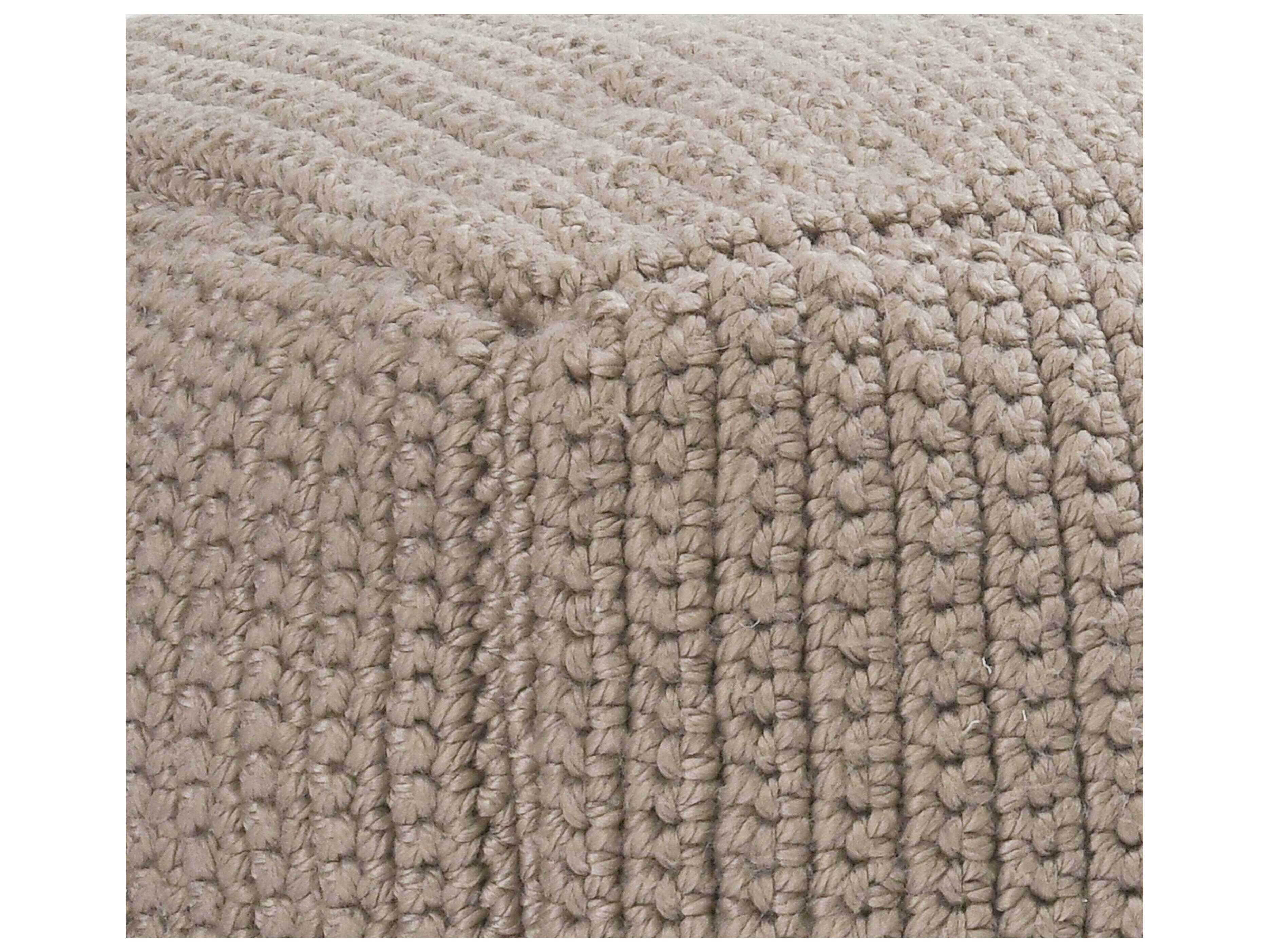 Villa by Classic Home Prism Natural Gray Upholstered Pouf
