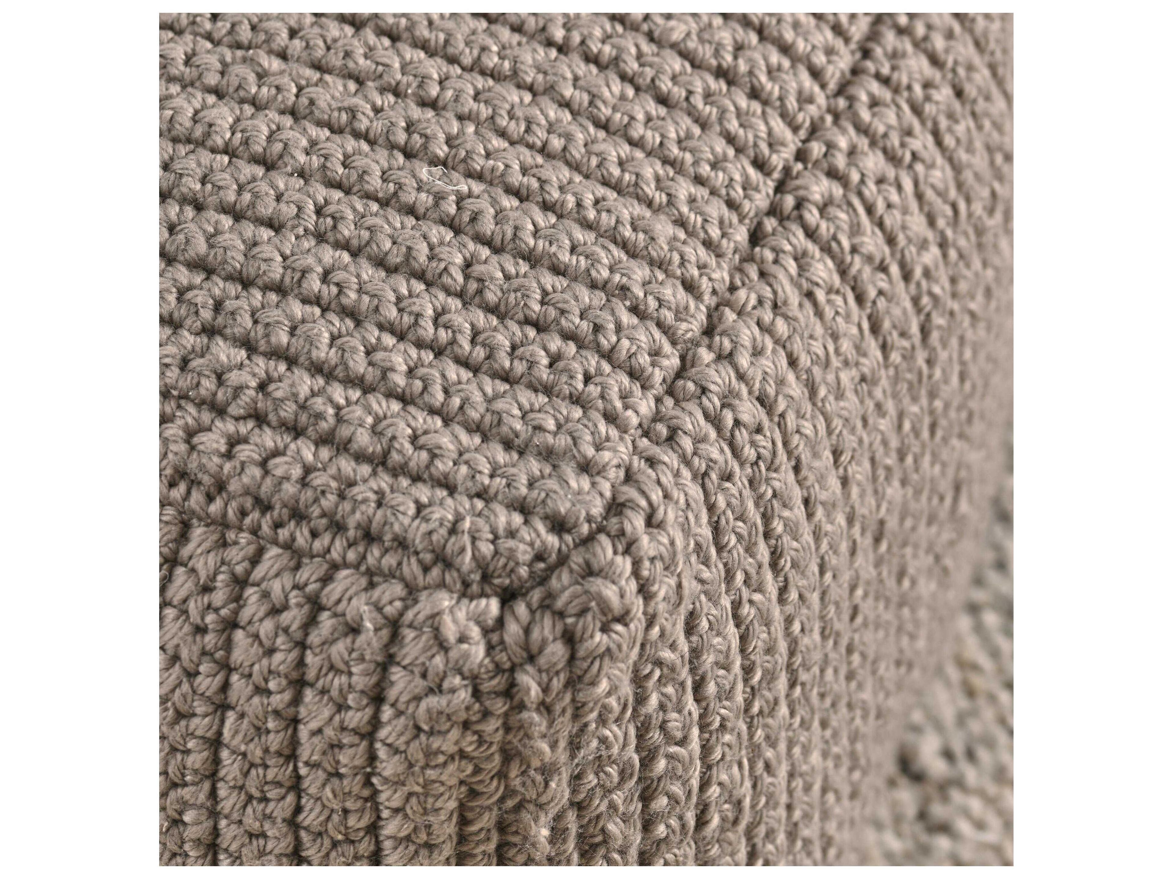 Villa by Classic Home Prism Natural Gray Upholstered Pouf