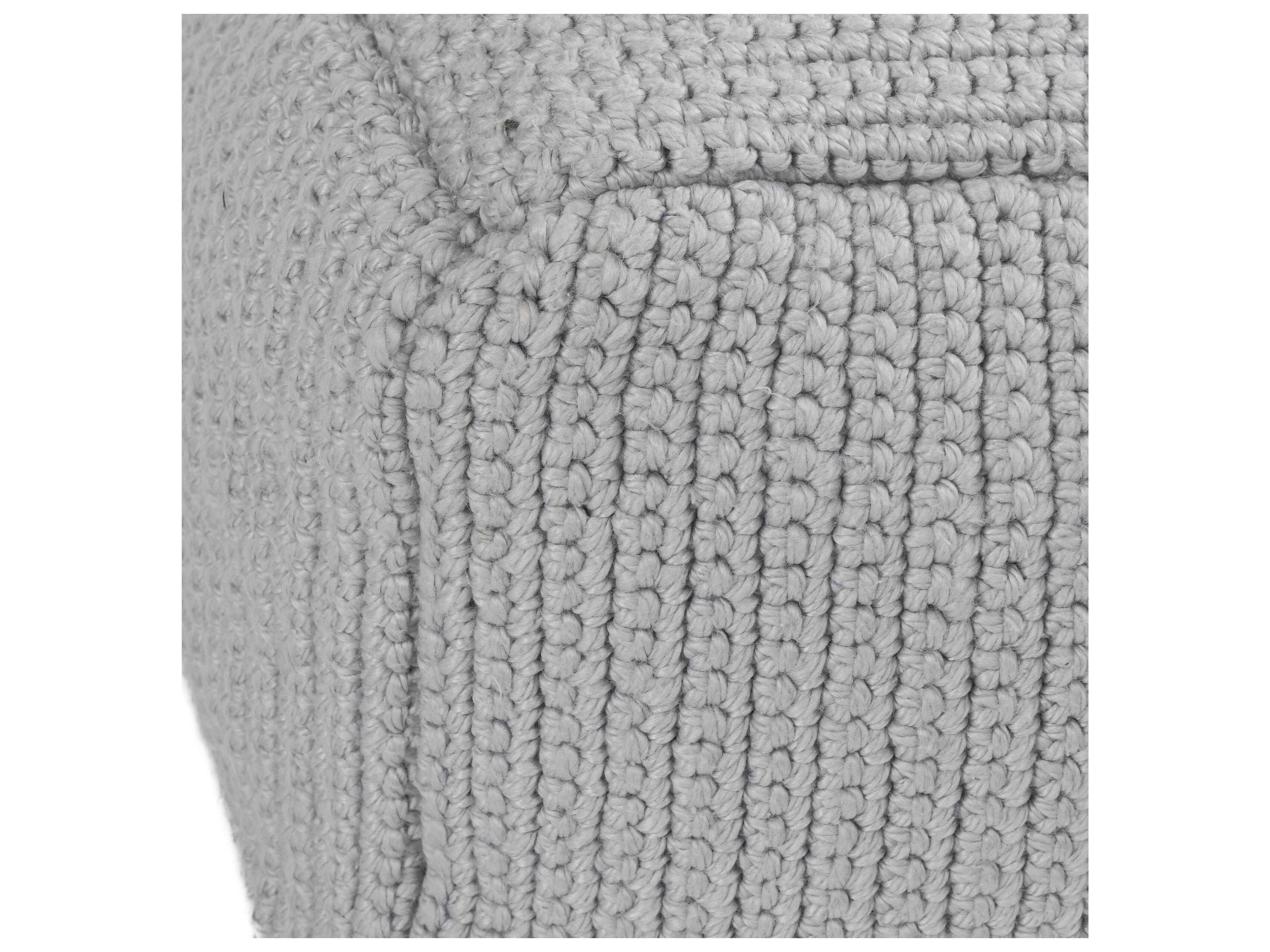 Villa by Classic Home Prism Gray Upholstered Pouf