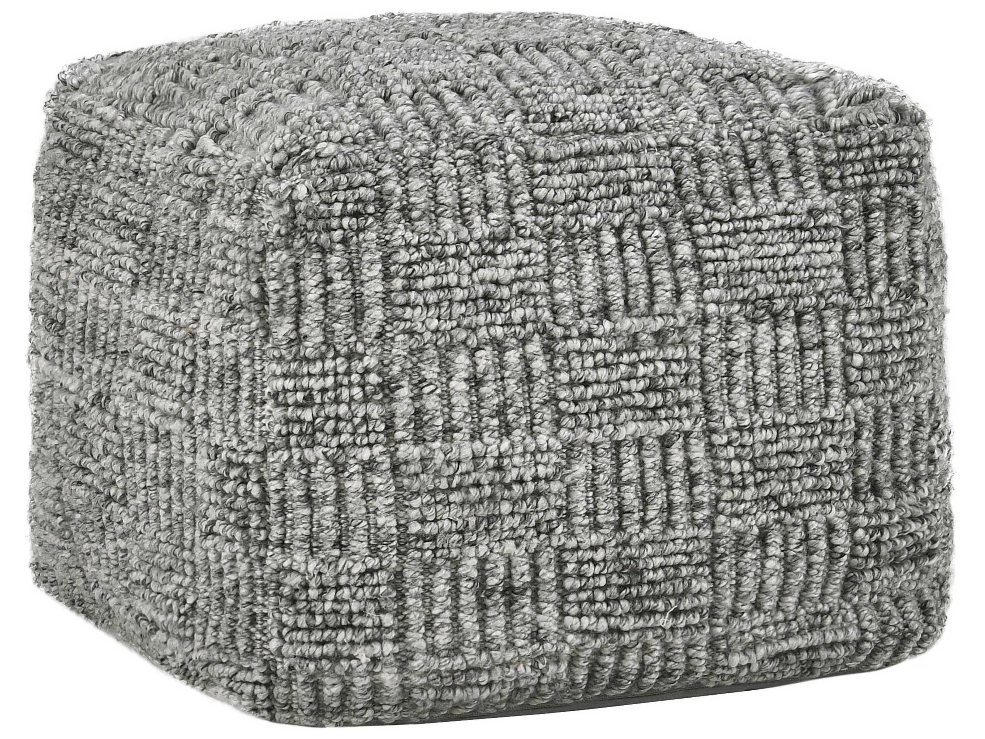 Villa by Classic Home Shades Gray Upholstered Pouf