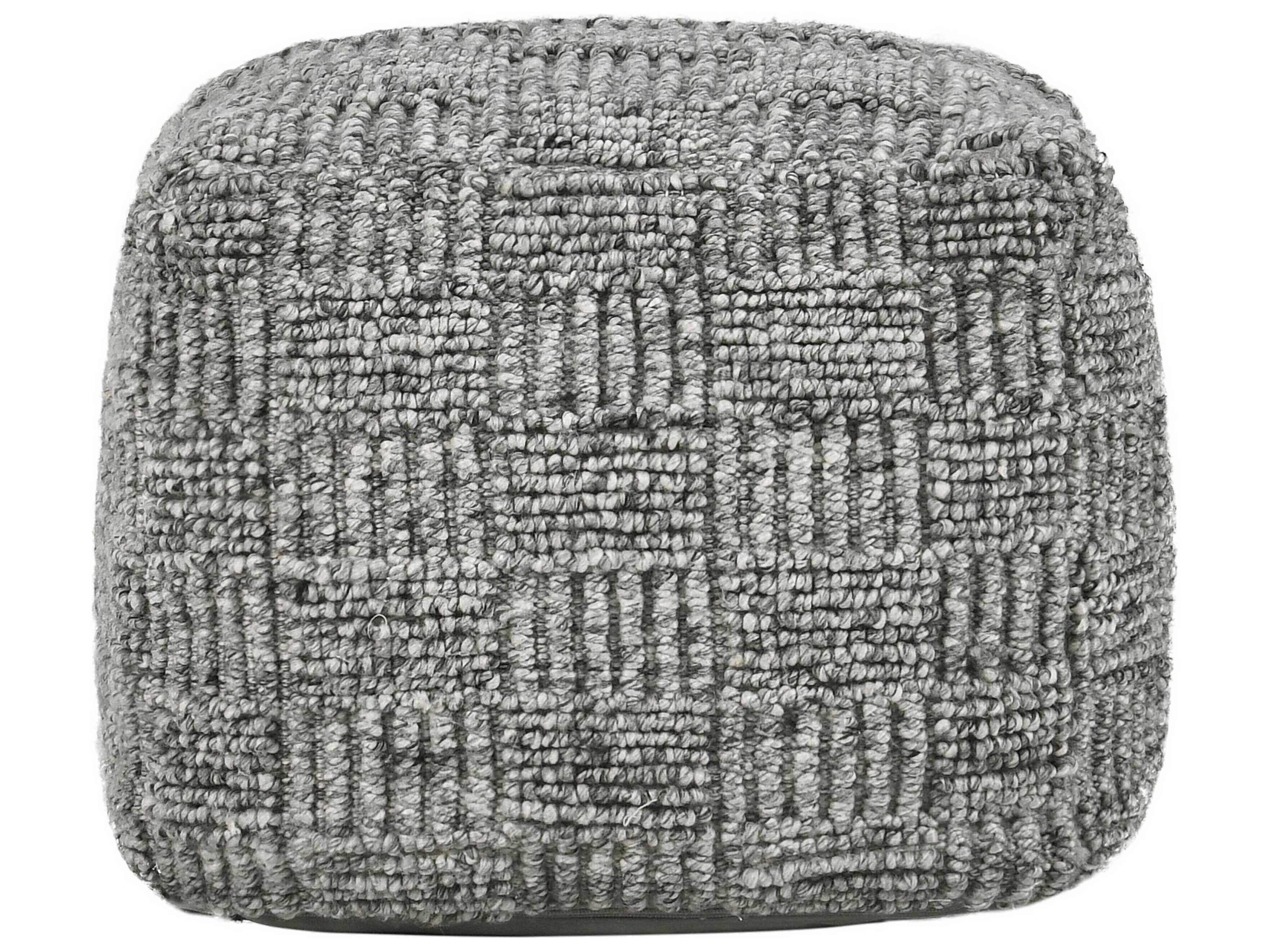 Villa by Classic Home Shades Gray Upholstered Pouf