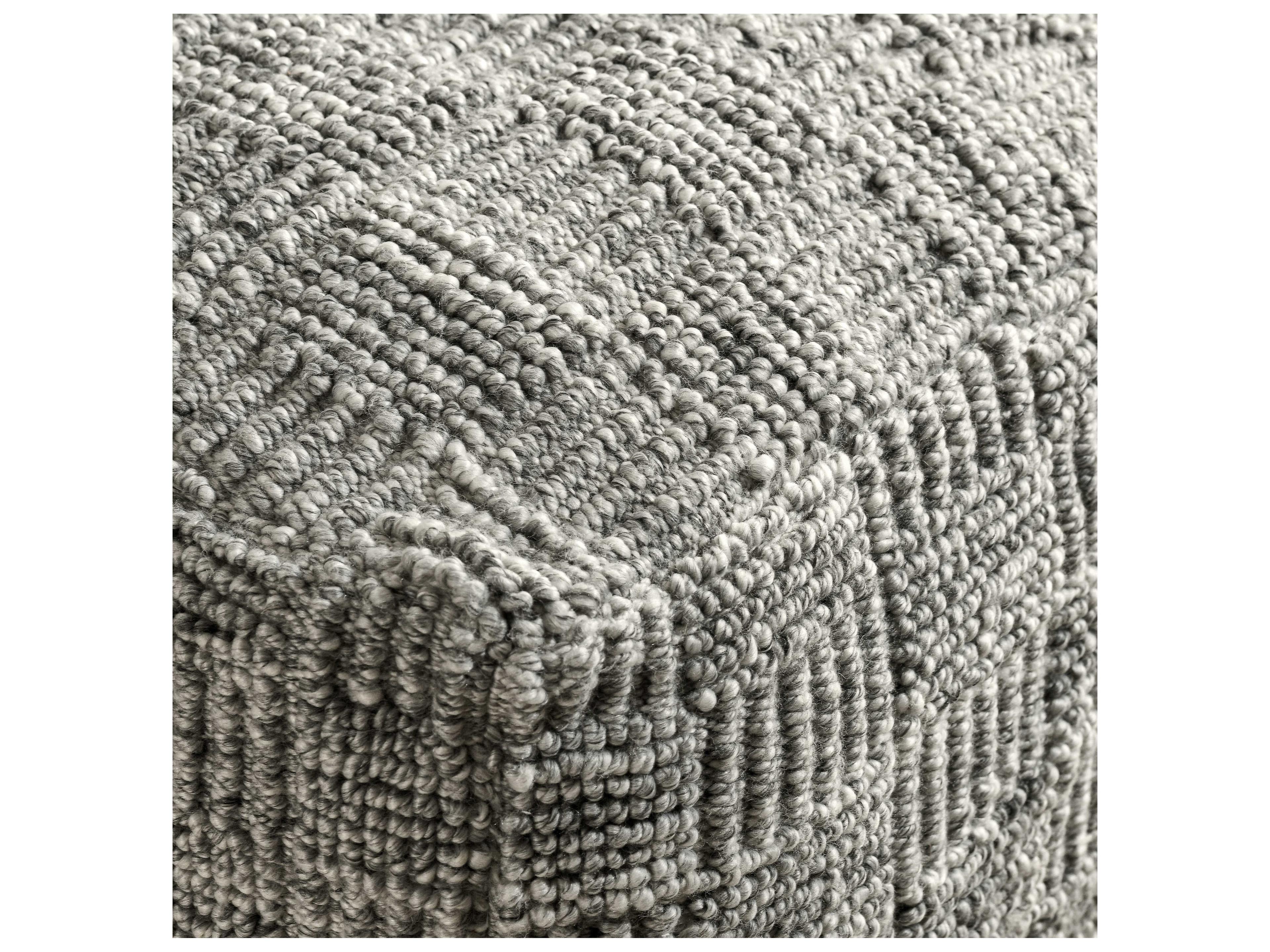 Villa by Classic Home Shades Gray Upholstered Pouf