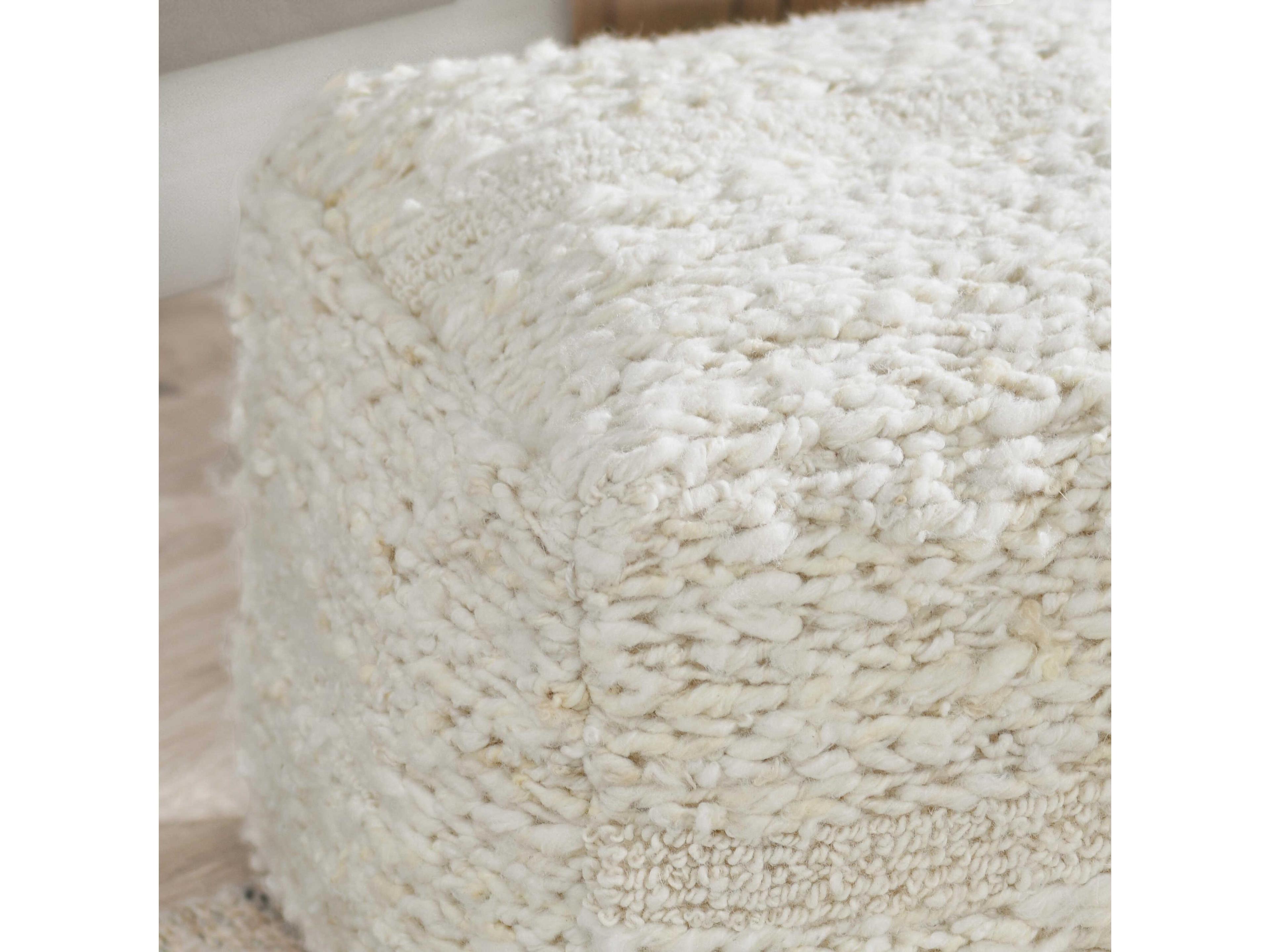 Villa by Classic Home Sinclair Gray Upholstered Pouf